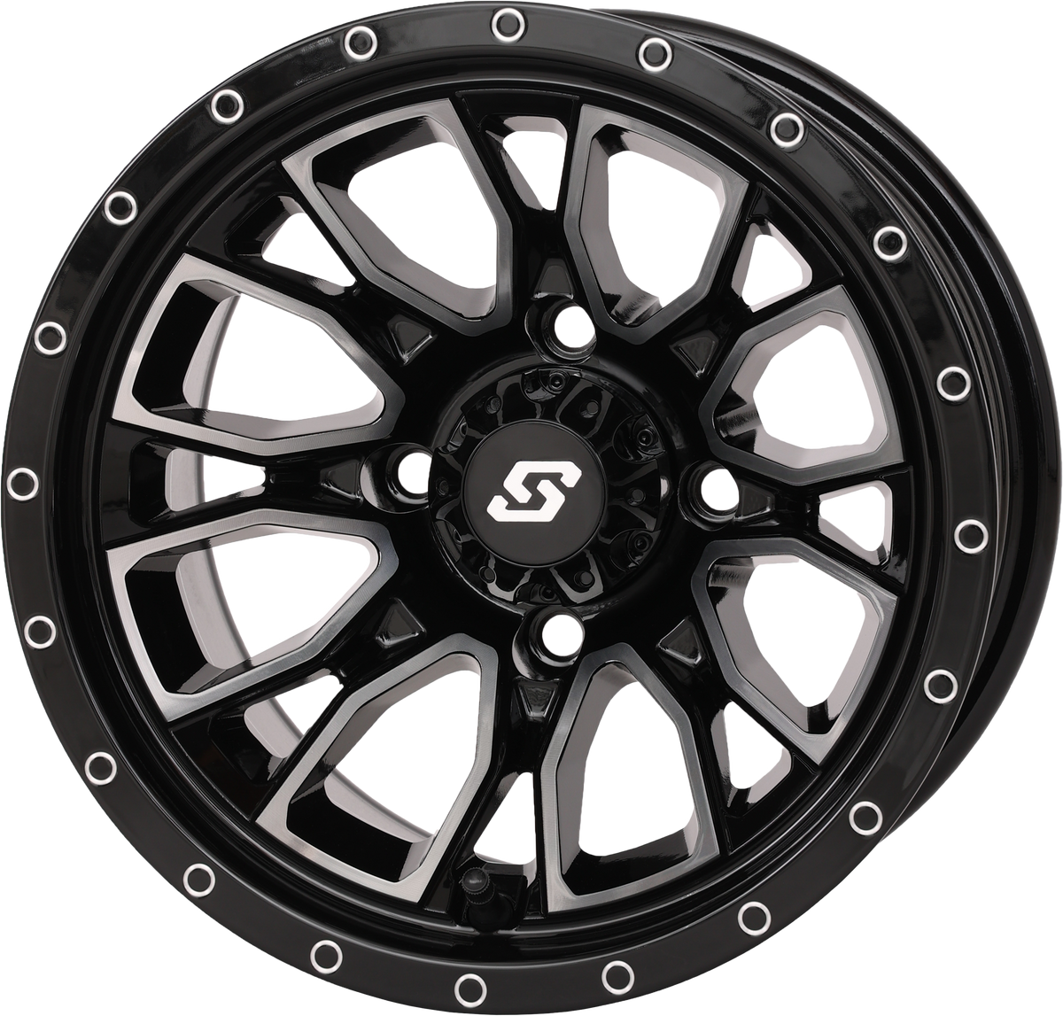 FUSION WHEEL 12X7 2+5 4/110 GLOSS BLK/MACHINED