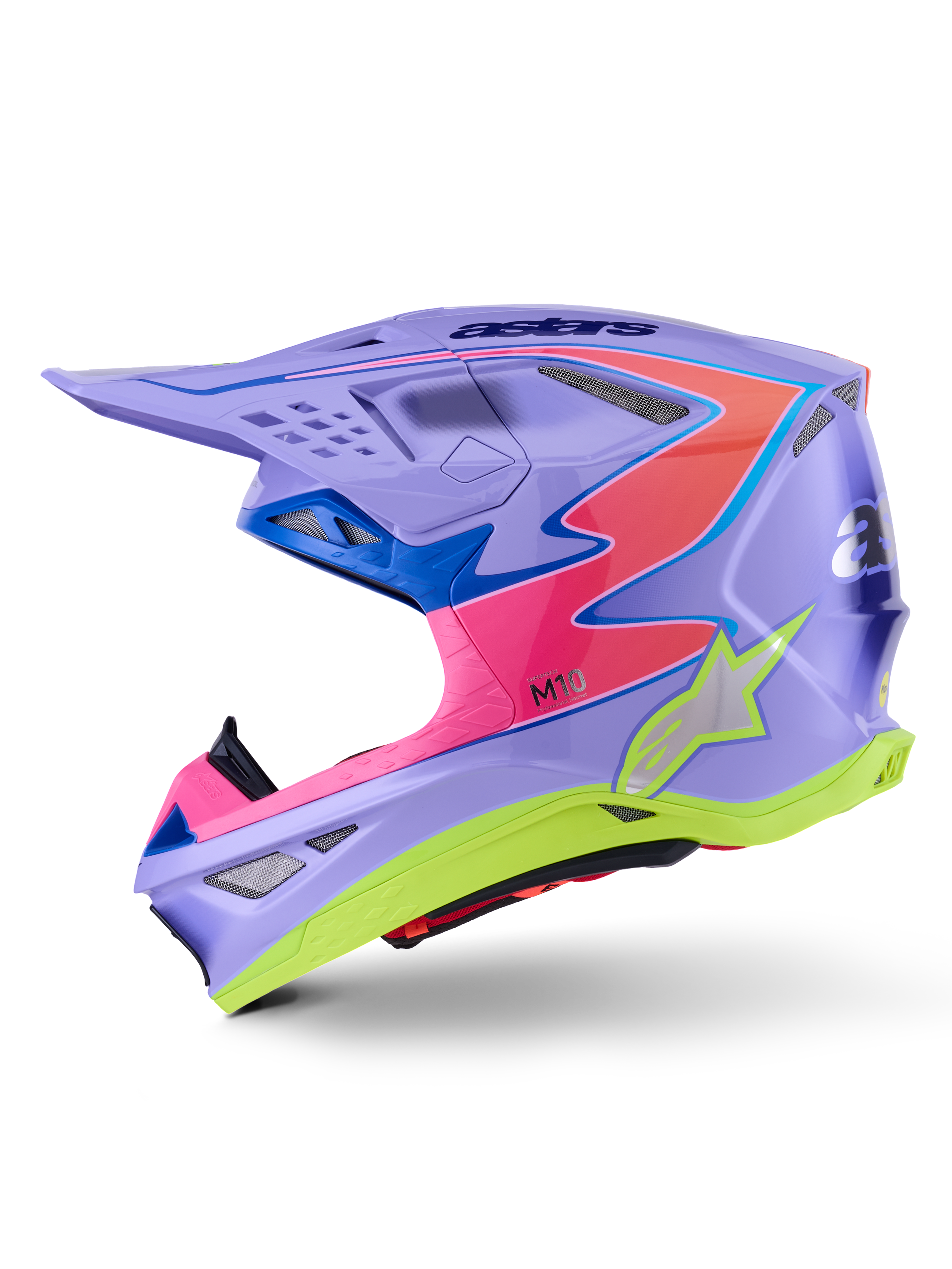 S-M10 JETT LAWRENCE R01 HELMET PURP/PNK FLUO/YLW FLUO GLS LG