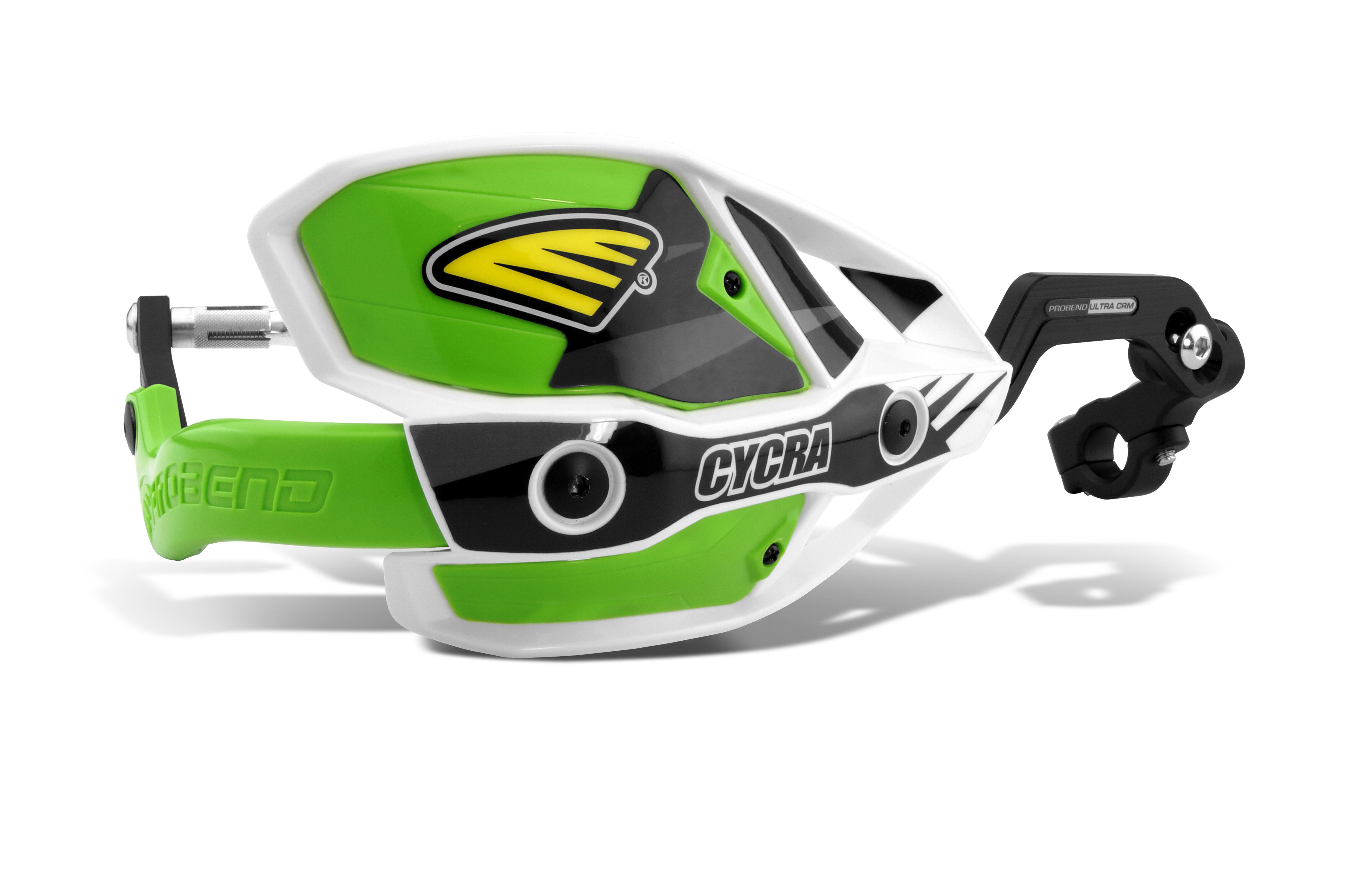 CRM WRAP AROUND HANDGUARDS 1-1/8" CLAMP - WHITE/GREEN
