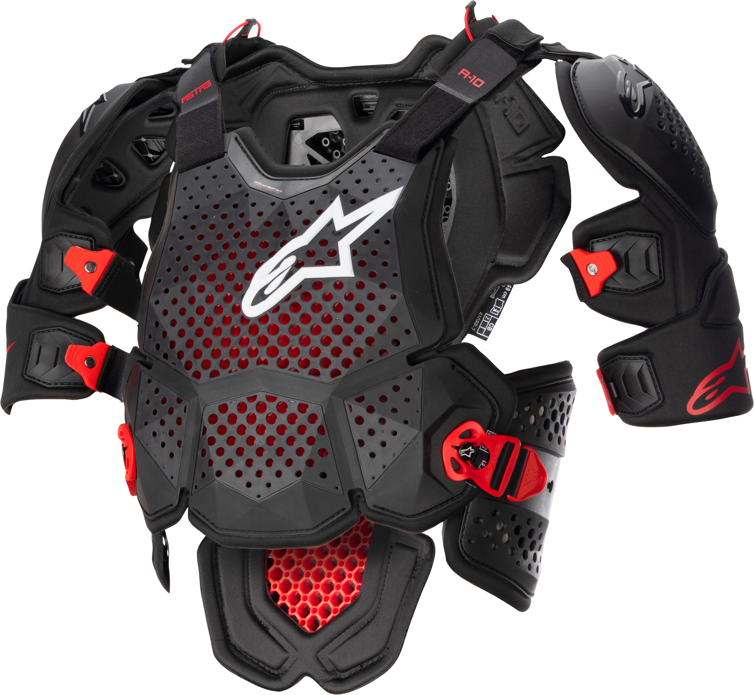 A-10 V2 FULL CHEST PROTECTOR ANTHRACITE/BLACK/RED MD/LG