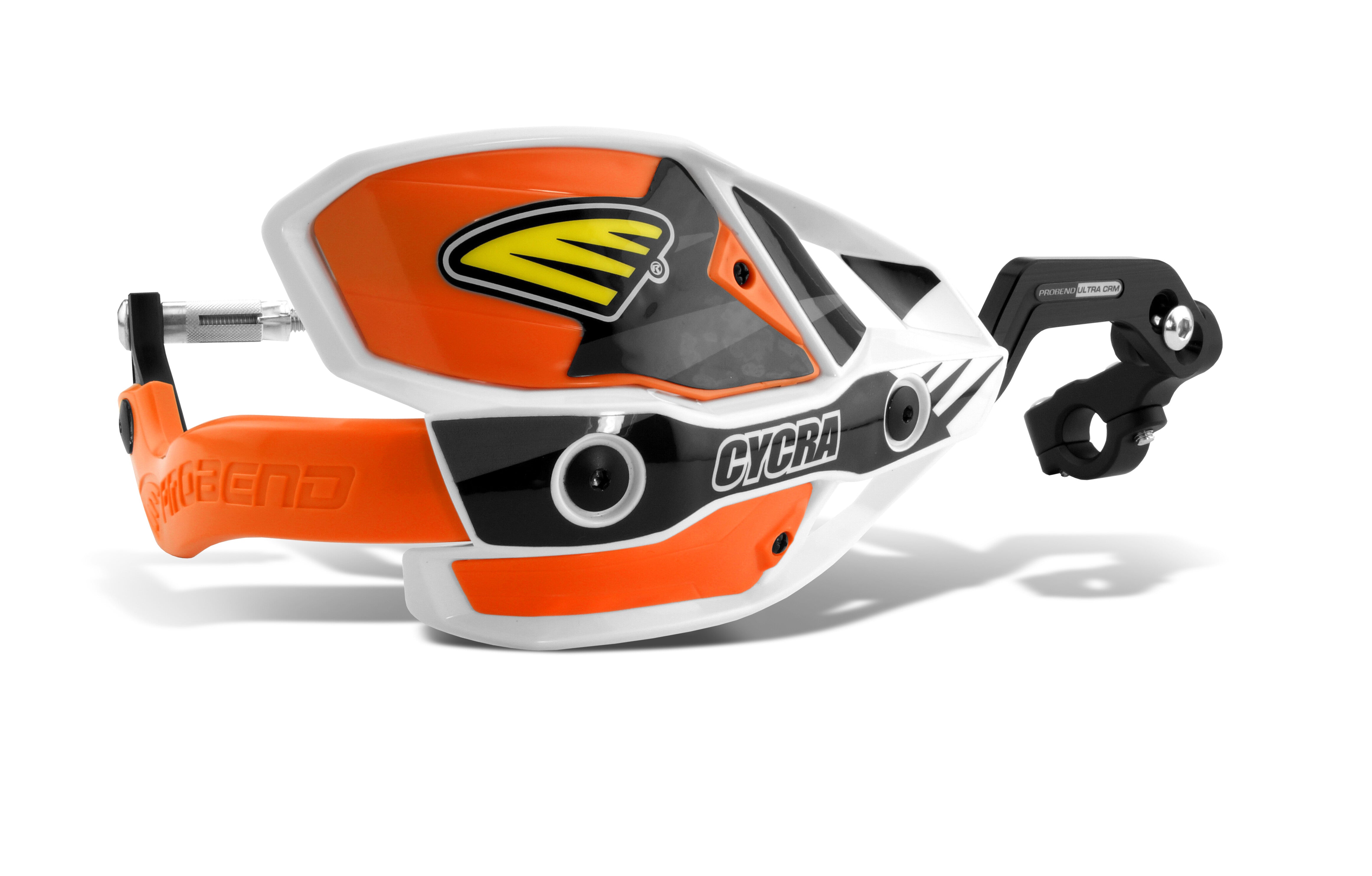 CRM WRAP AROUND HANDGUARDS 1-1/8" CLAMP - WHITE/ORANGE