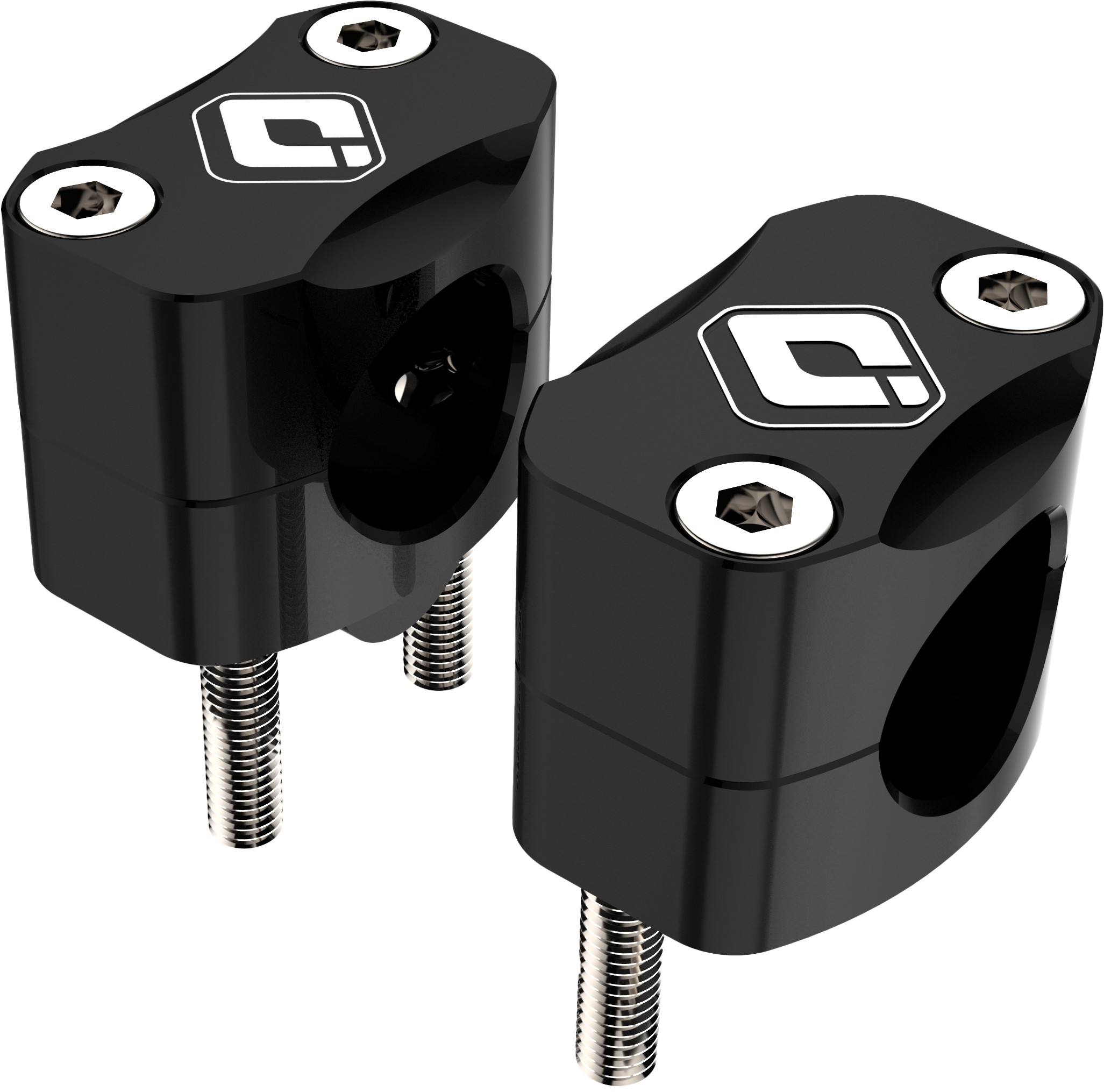 BAR ADAPTERS 7/8" TO 1 1/8" 15MM RISE BLACK