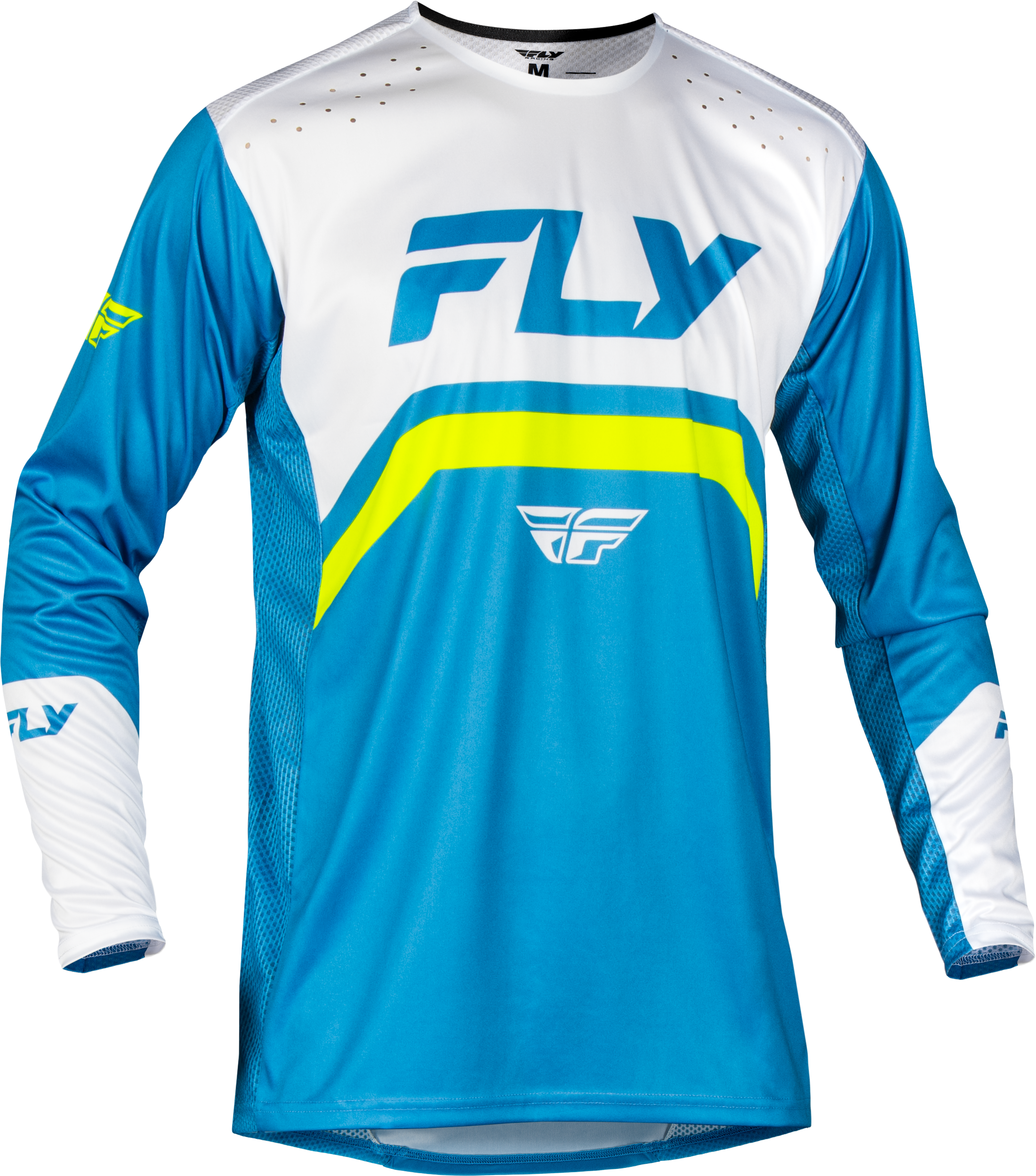 YOUTH RAYCE BICYCLE JERSEY BLUE/WHITE/LIME GREEN YXL