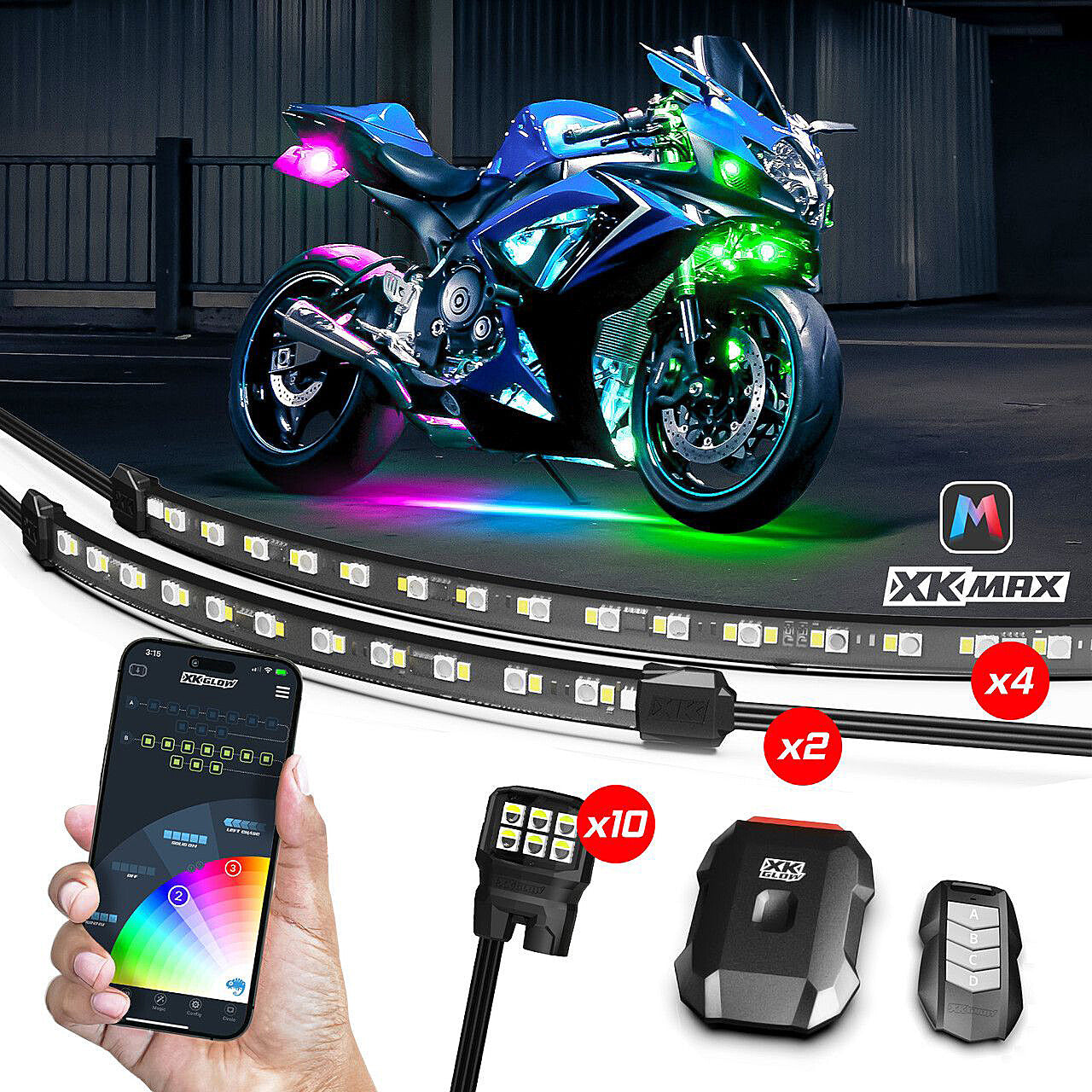XKMAX LED UNDERGLOW KIT 16 PC