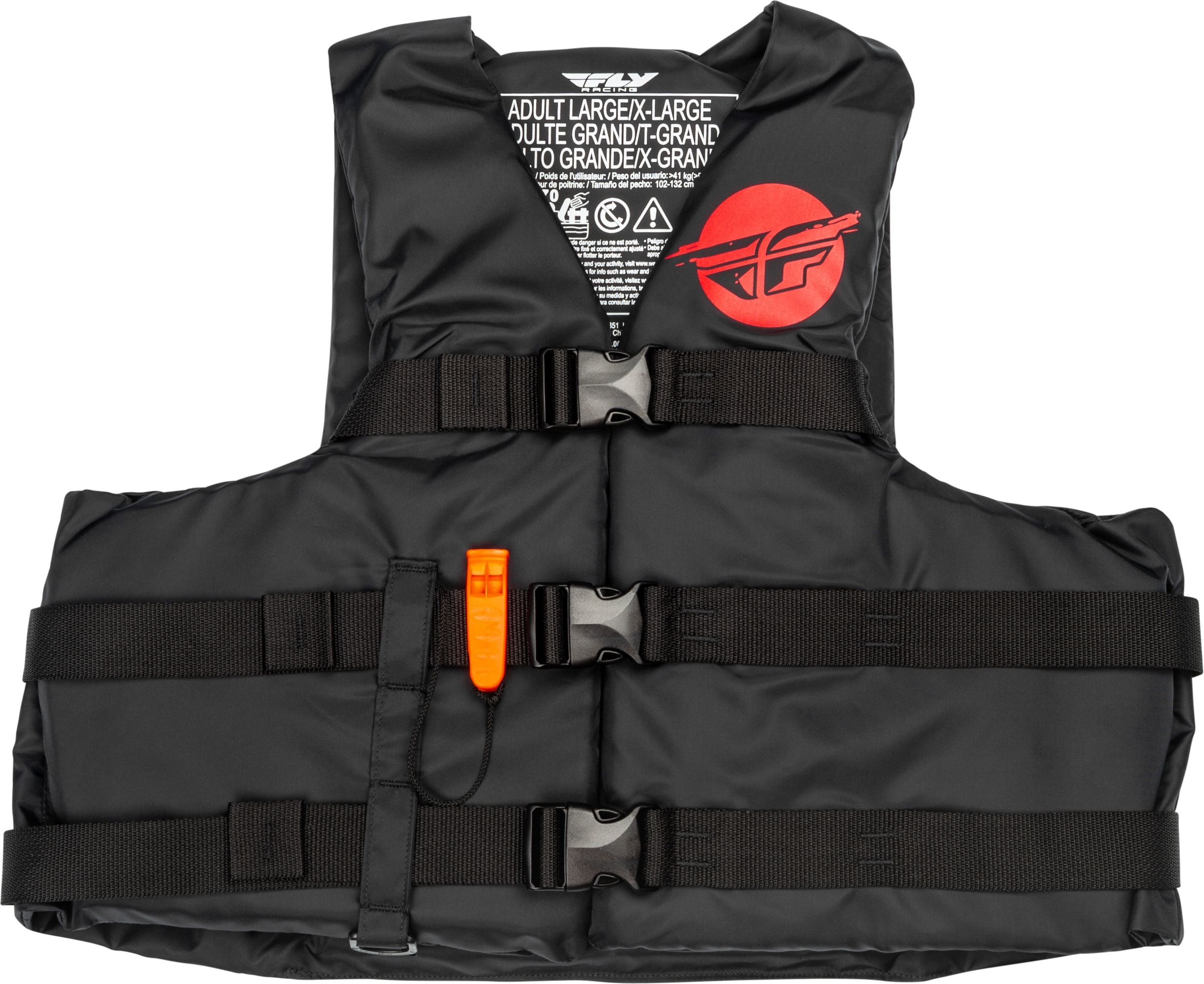 NYLON FLOTATION VEST BLACK/RED 2X