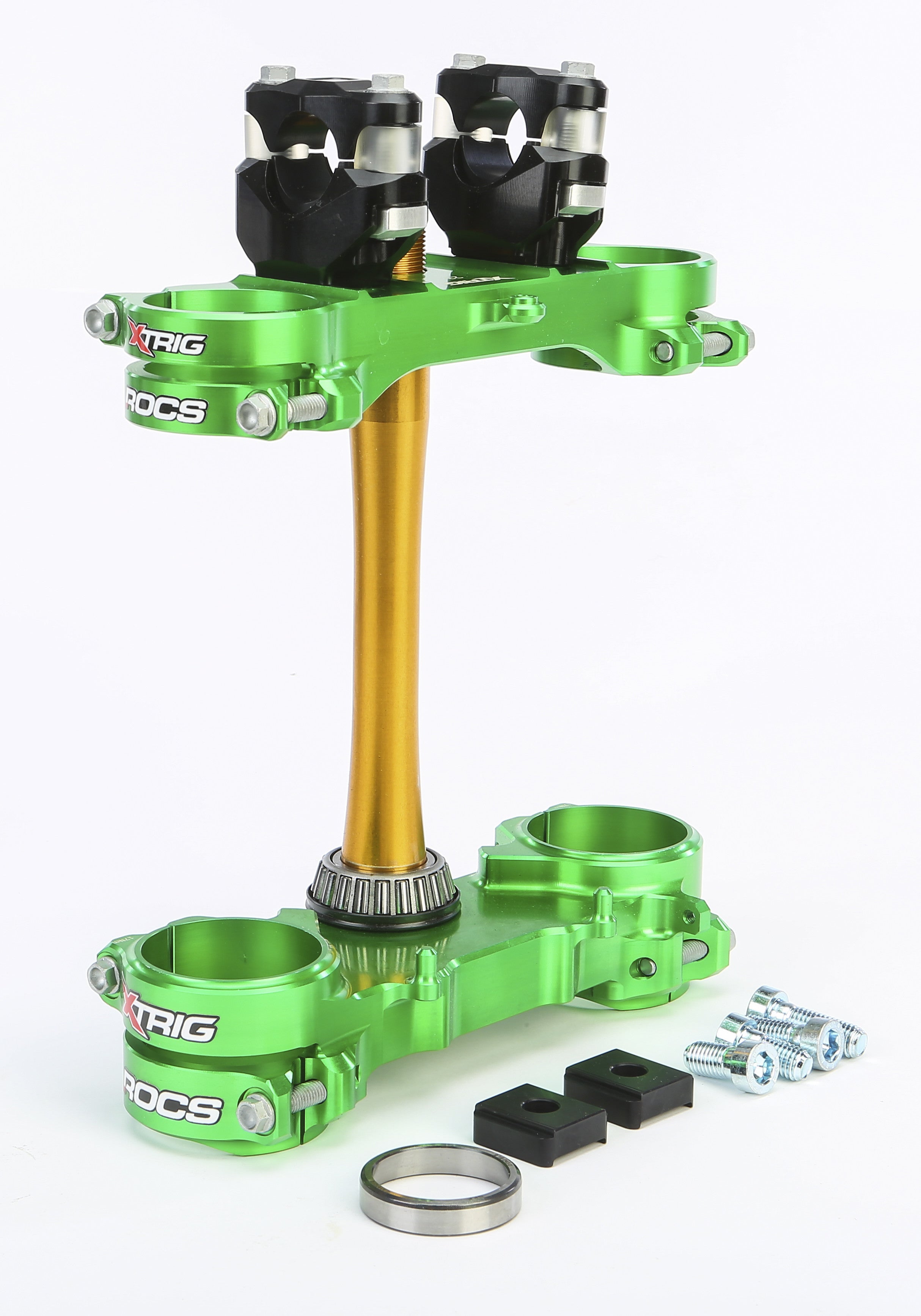 ROCS TECH CLAMP SET GREEN KAWASAKI 23MM