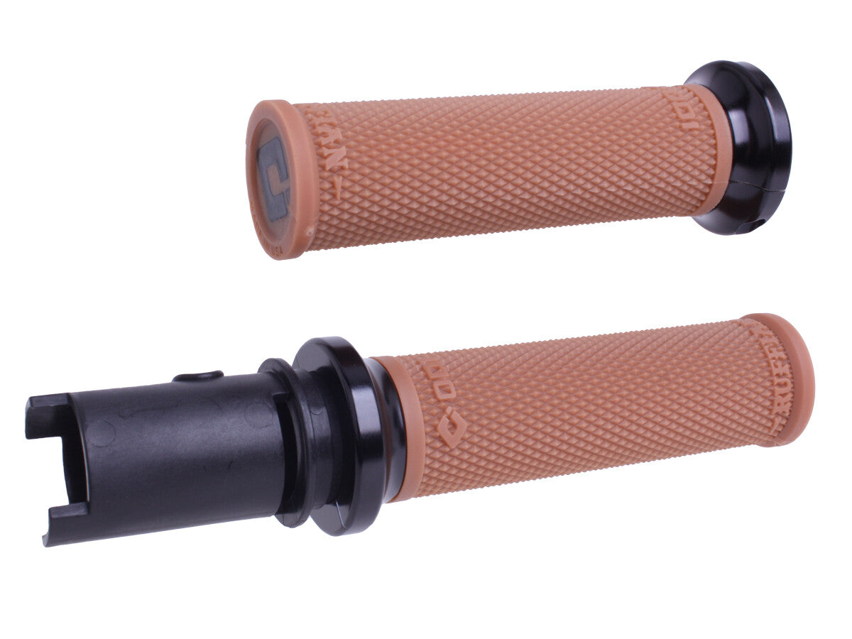 LOCK-ON RUFFIAN GRIPS GUM RUBBER/BLACK CVO `23-24