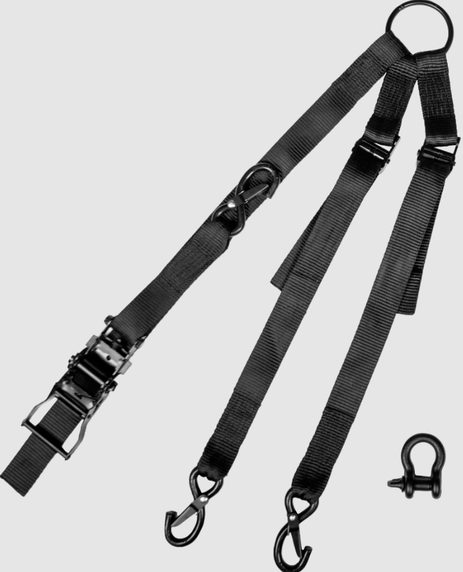 3-WAY 1.5" RATCHET TIE-DOWN BLACK 1/PK