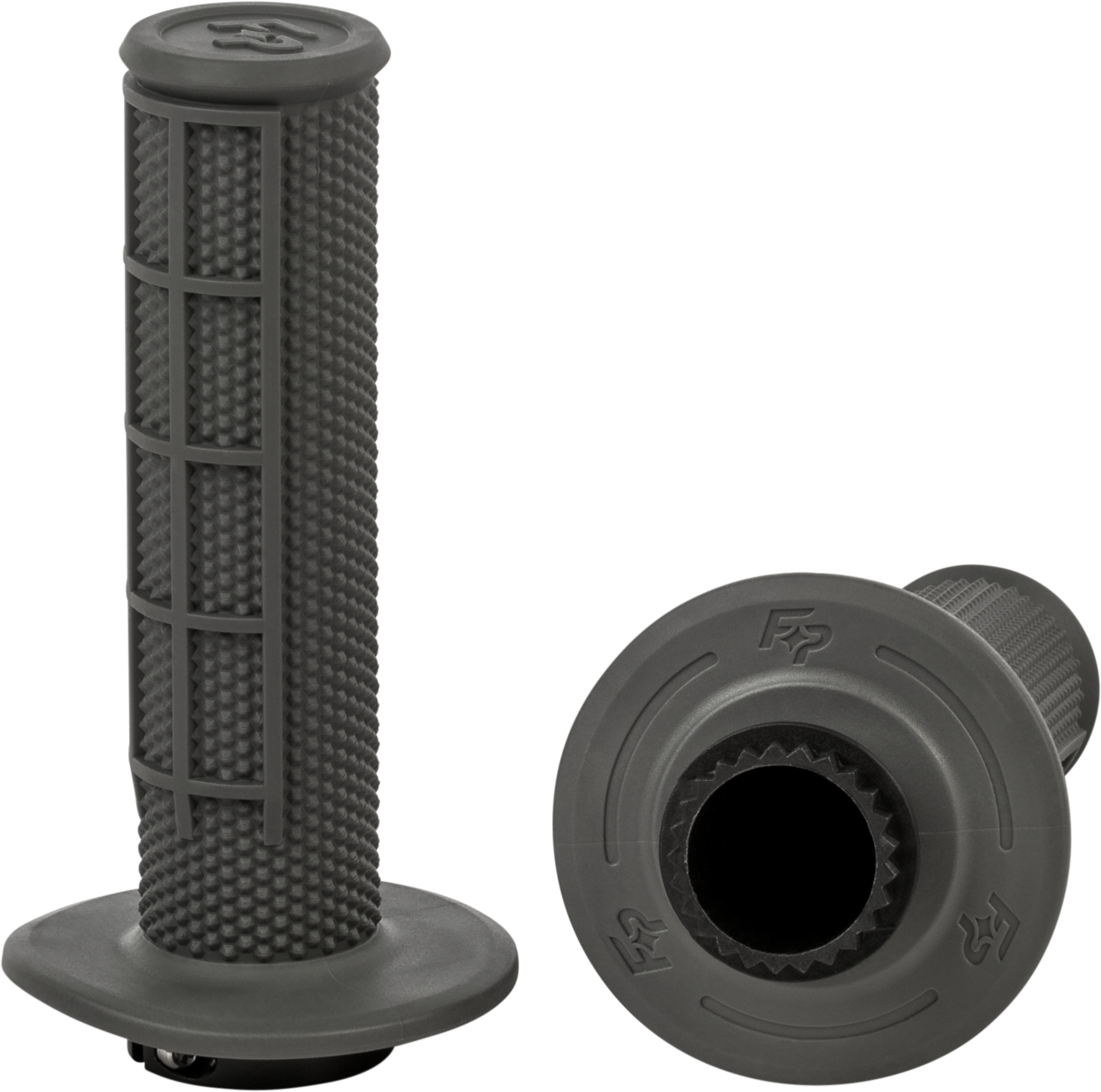 CONTROL MX LOCK-ON GRIPS GREY HALF WAFFLE
