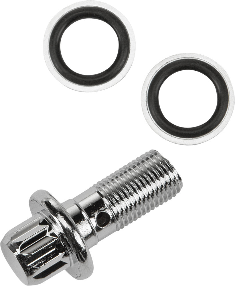 7/16 BANJO BOLT W/ WASHERS CHROME 12-PT OE#41739-84