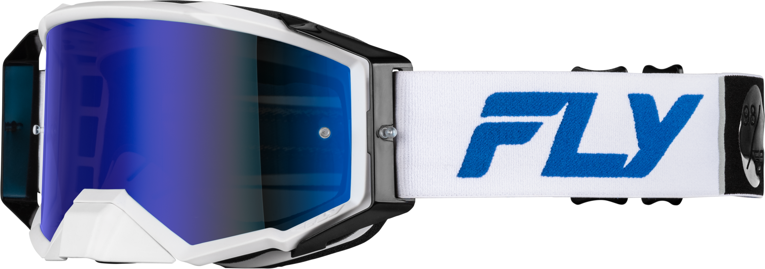ZONE PRO GOGGLE WHITE/BLUE W/ DARK BLUE MIRROR/SMOKE LENS