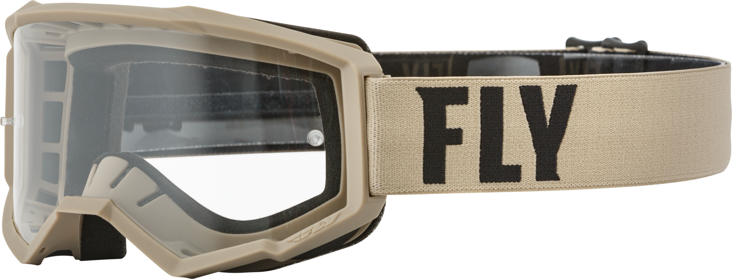 YOUTH FOCUS GOGGLE KHAKI/BROWN W/ CLEAR LENS