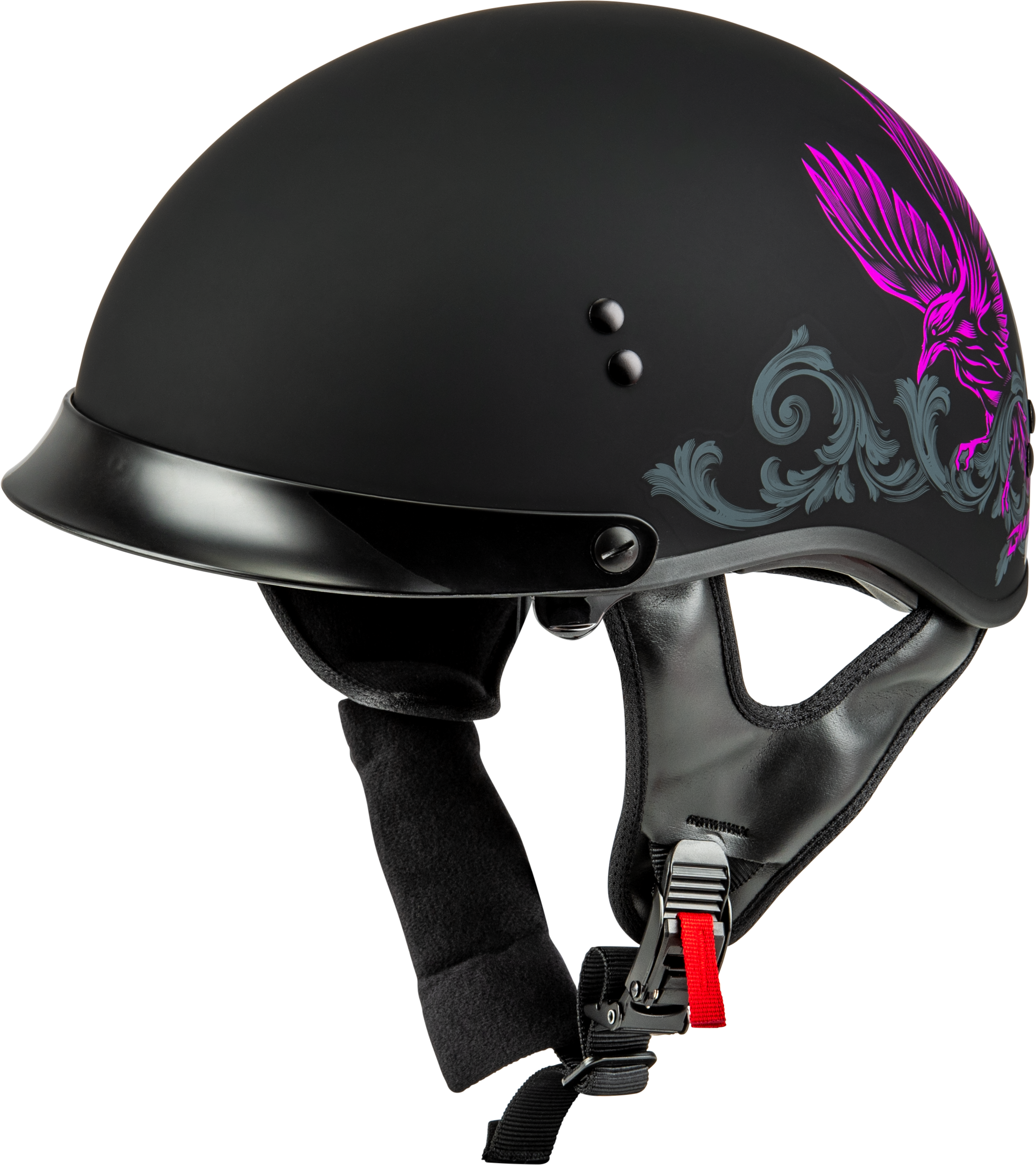 HH-65 CORVUS HELMET W/PEAK MATTE BLACK/PURPLE/GREY XS