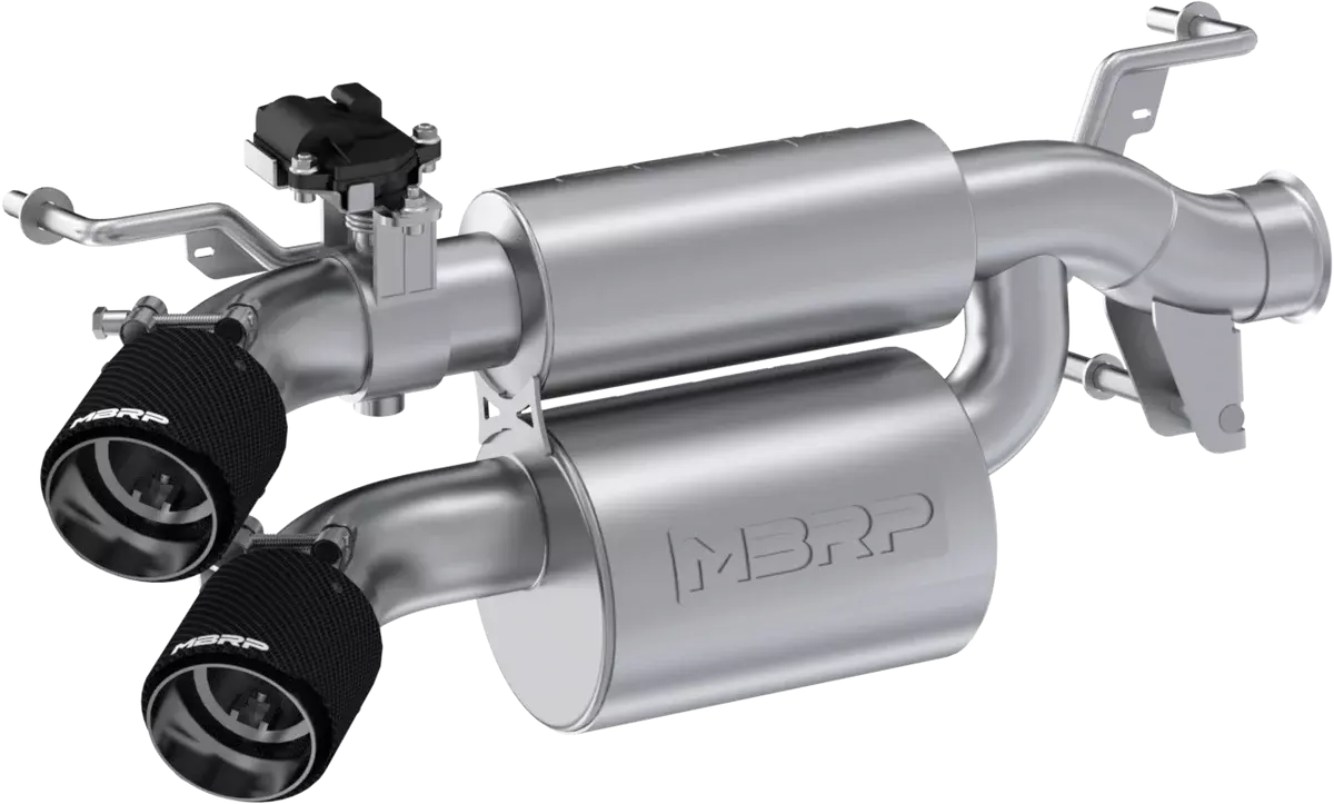 DUAL STACKED SLIP-ON SYSTEM W/ ACTIVE EXHAUST CF TIP