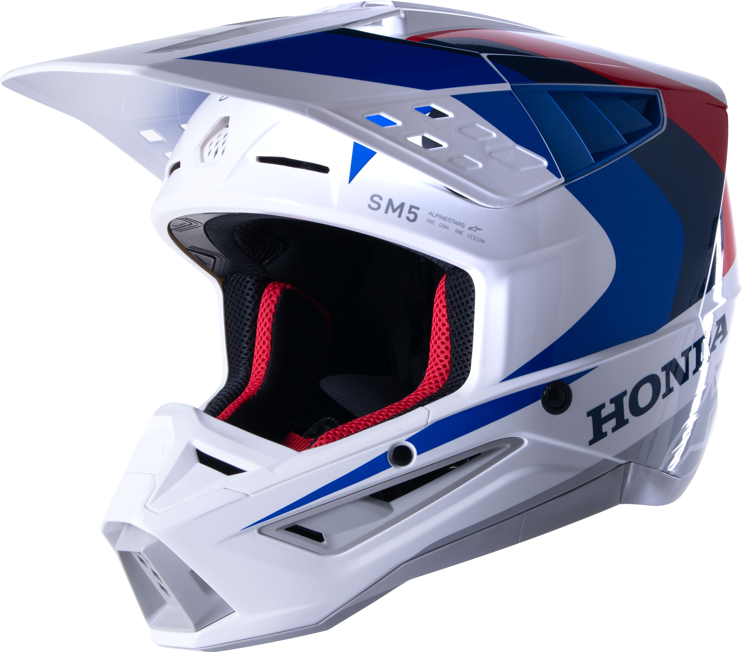 HONDA S-M5 HELMET WHITE/BLUE/RED GLOSSY SM