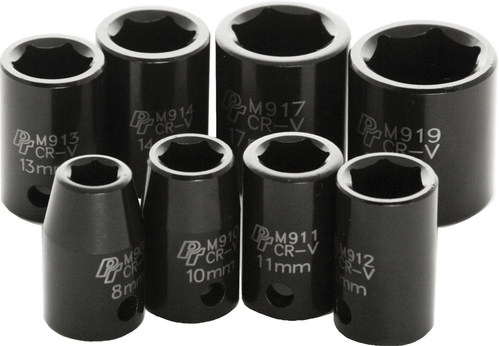 8 PC 3/8" MET IMP SKT SET SHALLOW