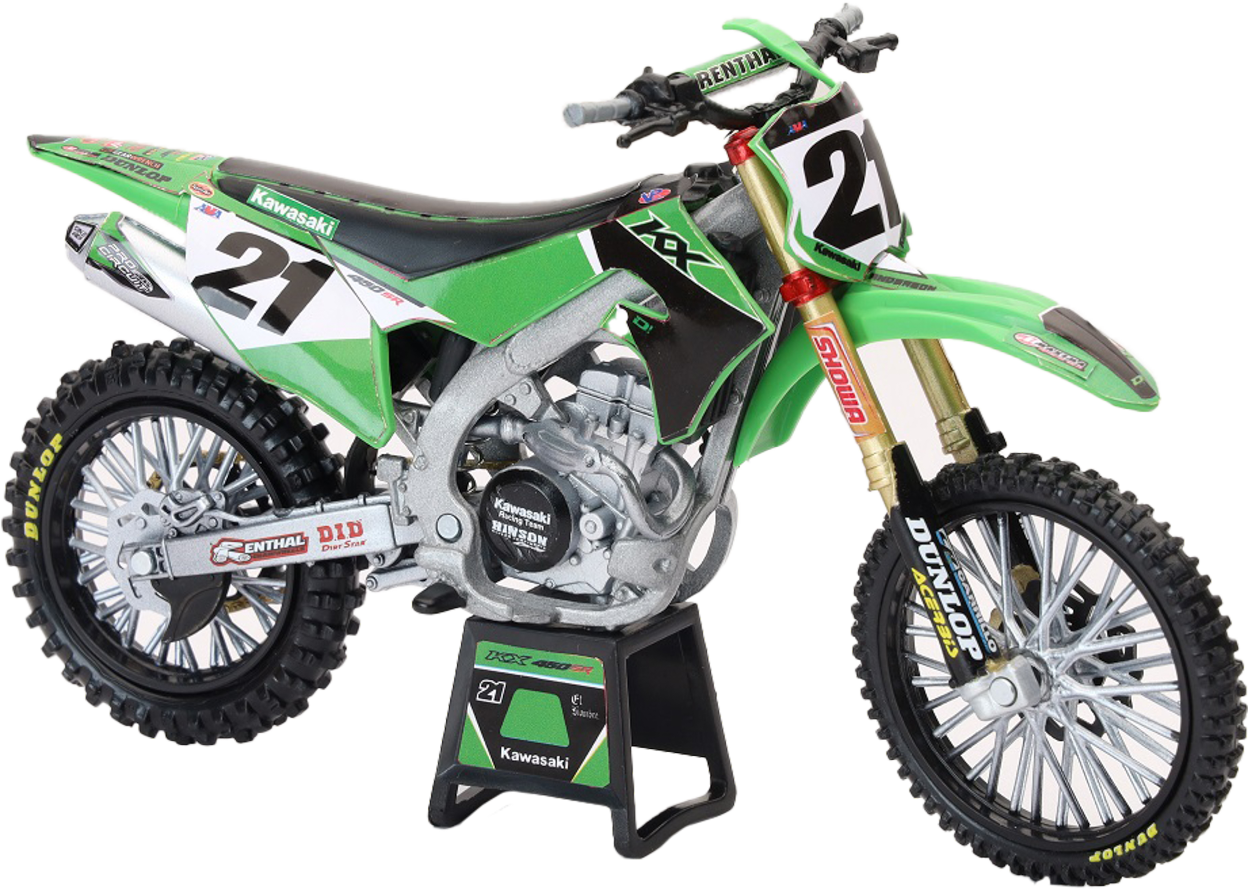 1:12 SCALE KAWASAKI FACTORY TEAM KX450F JASON ANDERSON #21