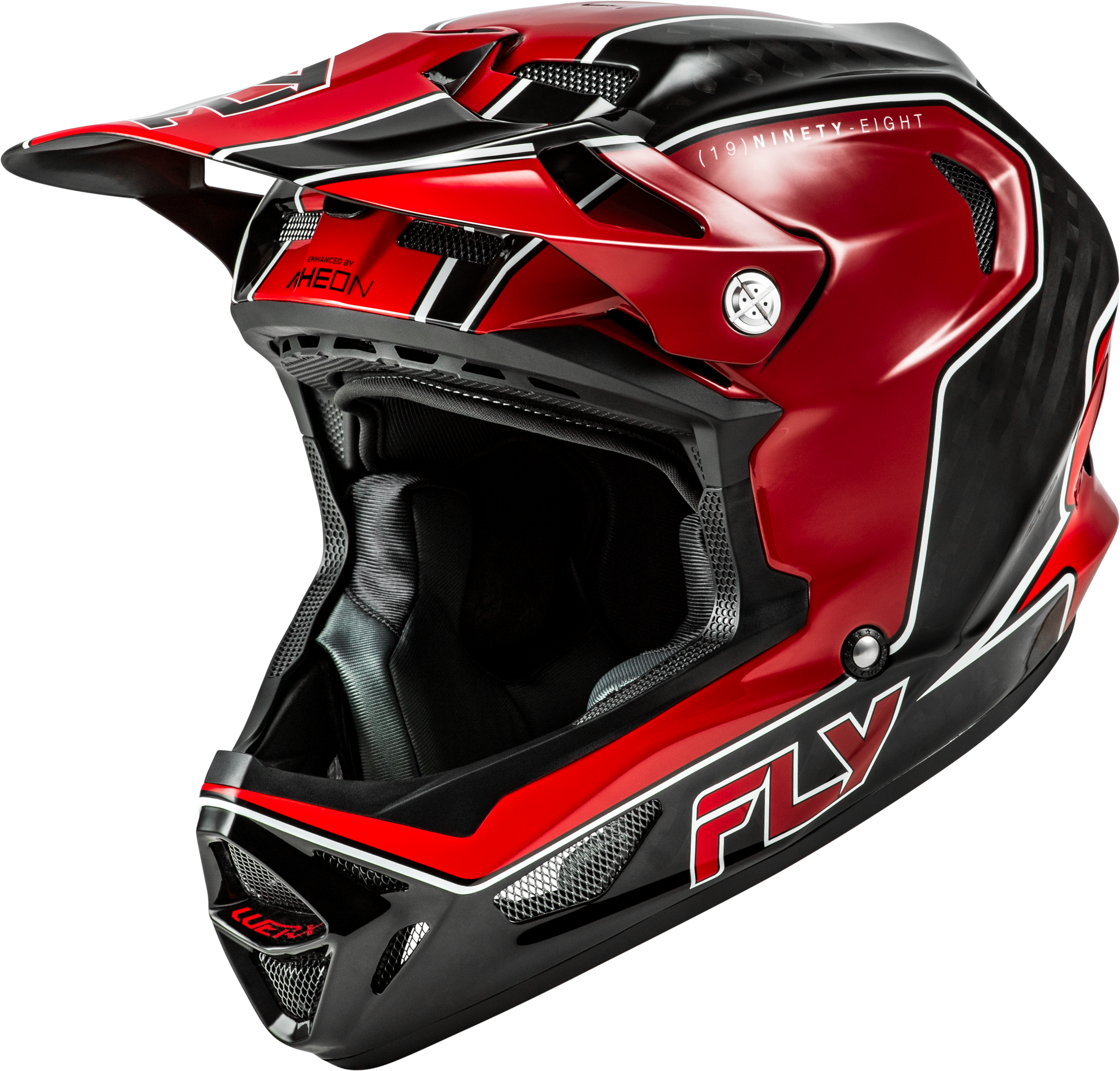 YTH WERX-R FLOW CARBON HLMT BLACK CARBON/RED YL