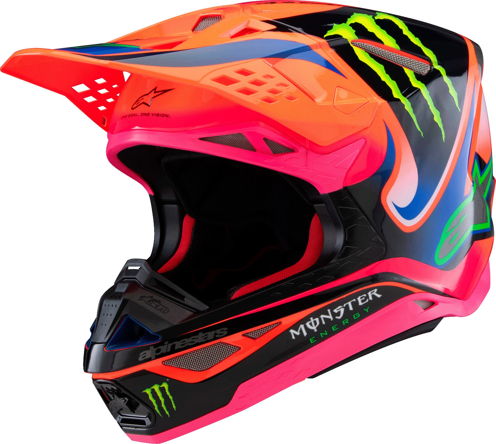 S-M10 DEEGAN HELMET ORNG FLO/PRPL/PNK FLUO XS
