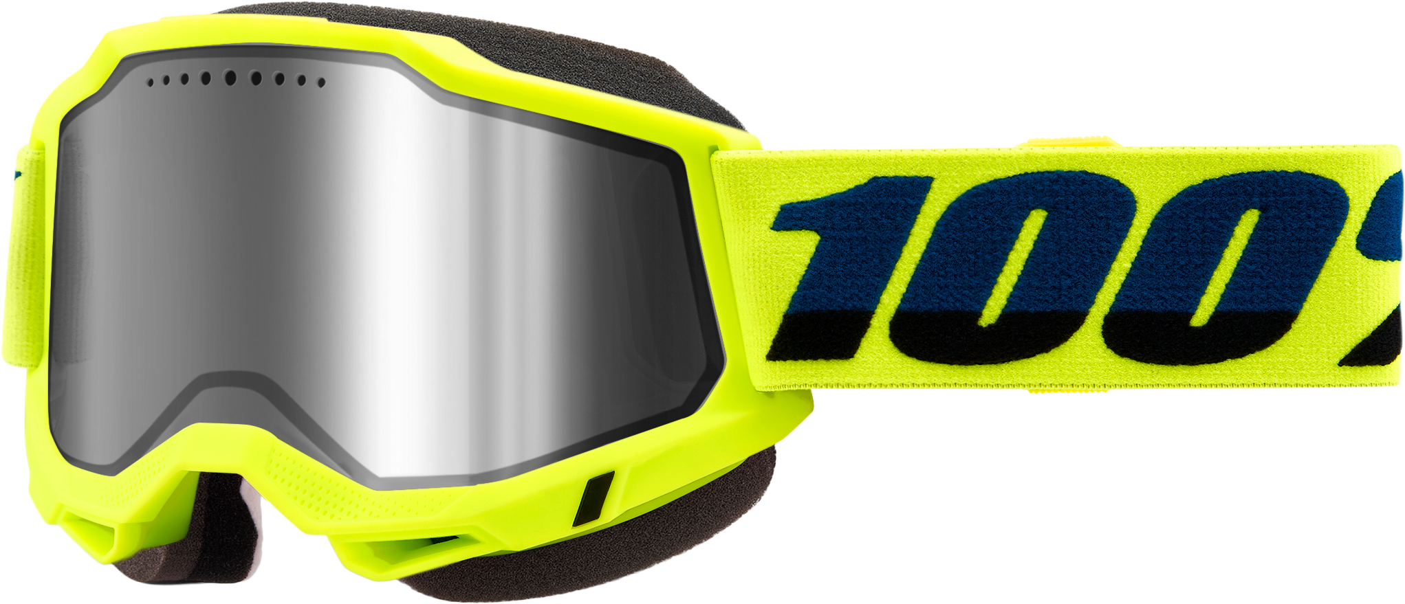 ACCURI 2 SNOWMOBILE GOGGLE NEON YLW W/ SLVR MIRROR LENS