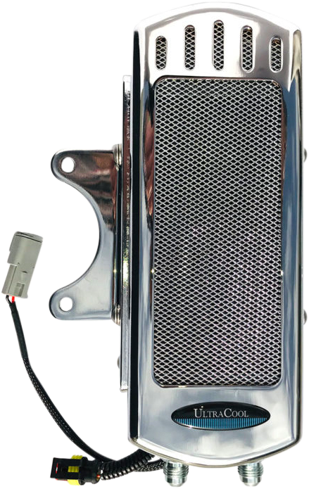 SIDE MOUNT OIL COOLER M8 TOURING `17-23 CHROME