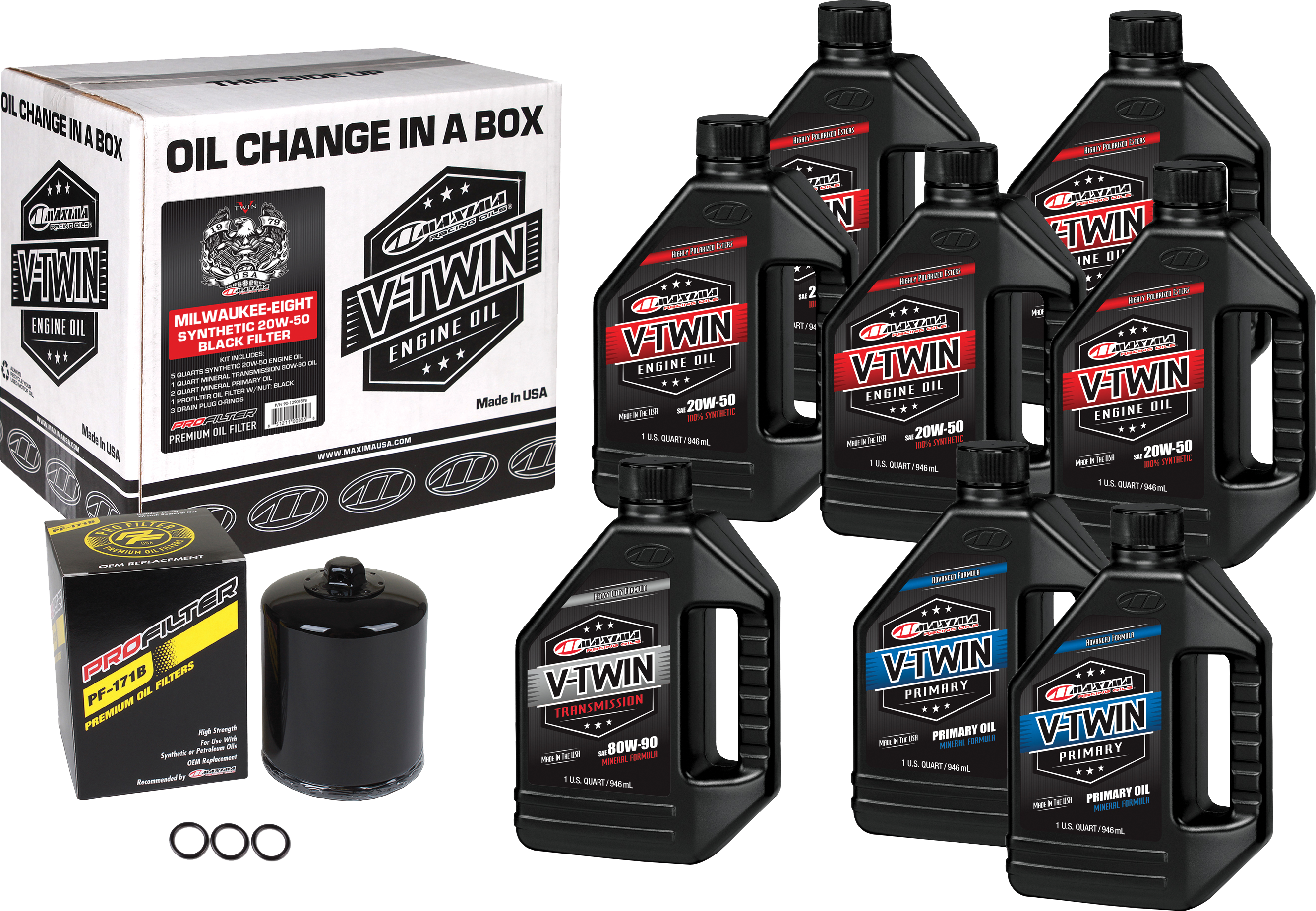 V-TWIN SYN OIL CHANGE KIT M8 BLACK FILTER