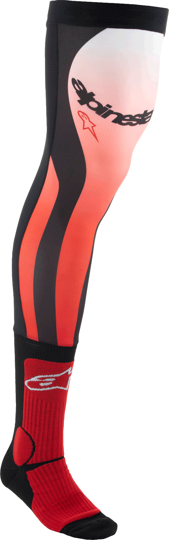 KNEE BRACE SOCKS BRIGHT RED/WHITE LG/2X