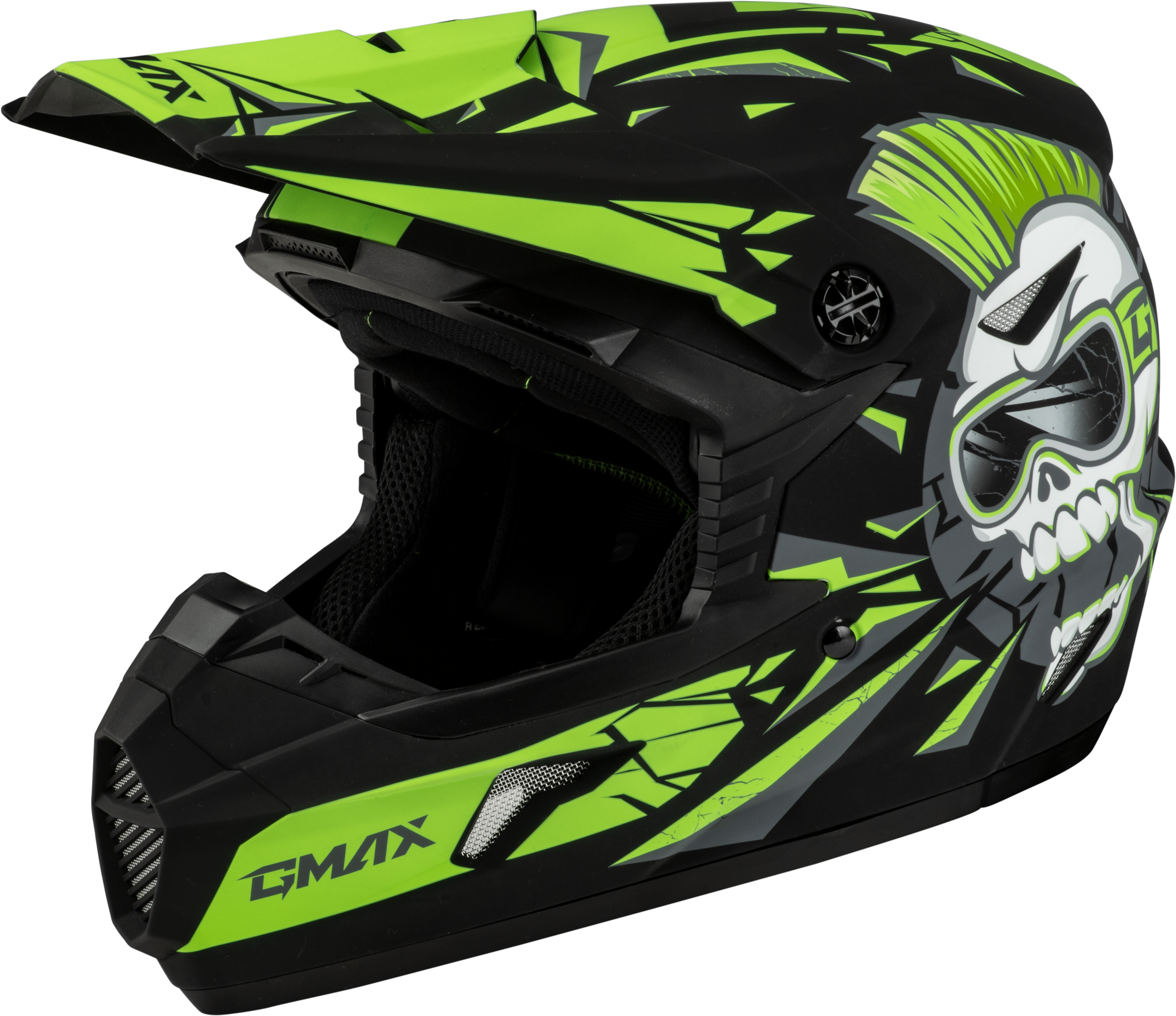 YOUTH MX-46Y UNSTABLE HELMET MATTE BLACK/GREEN YS