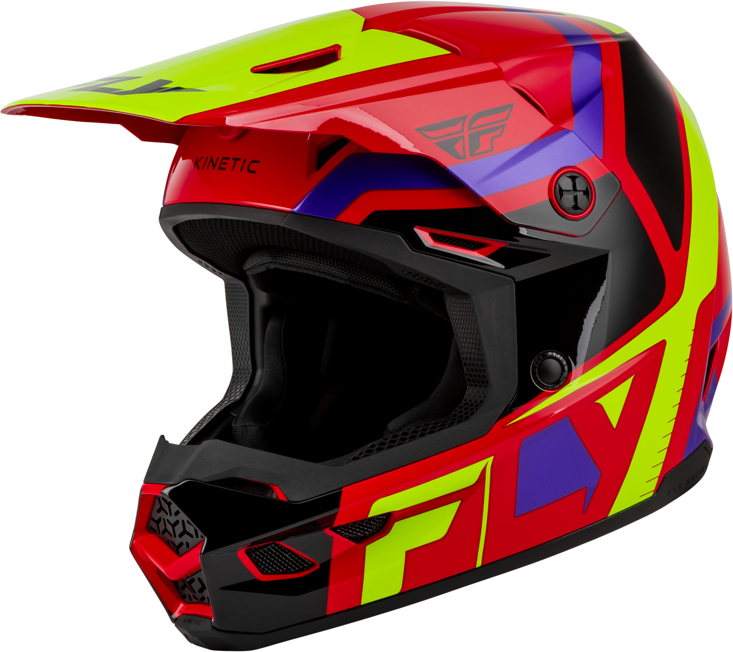 YOUTH KINETIC SCRAP HELMET RED/HI-VIS/PURPLE/BLACK YM