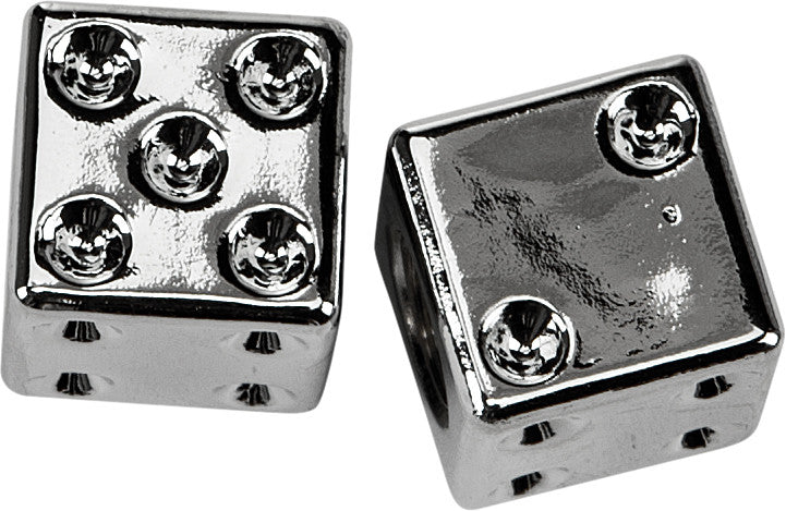 VALVE STEM CAPS CHROME DICE PR