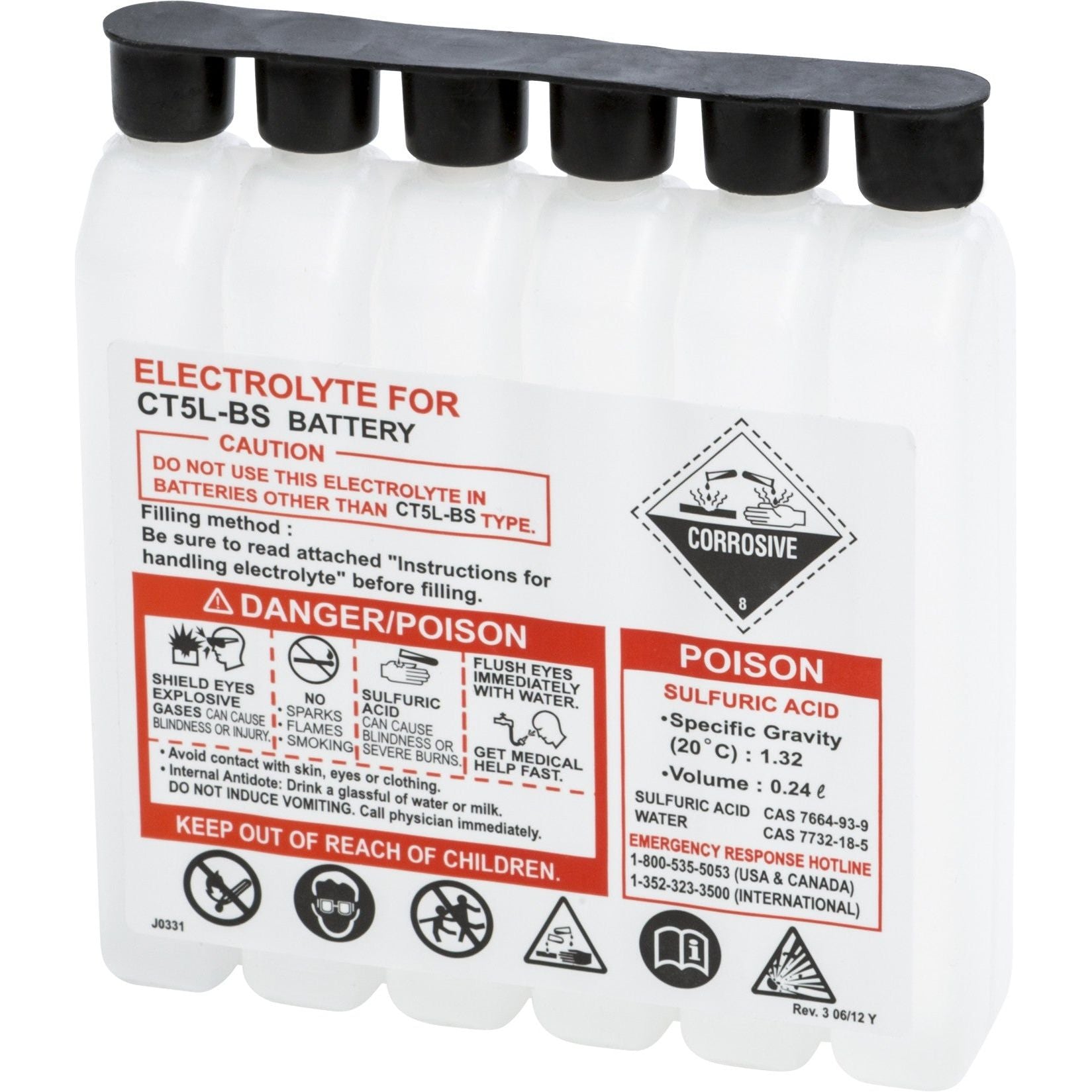 SEALED BATTERY ELECTROLYTE PACK 340CC 340CC CTX
