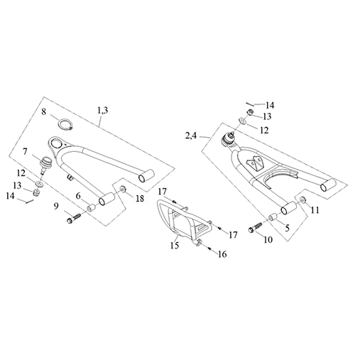 #04 A Arm, Lower, Right, 44" - G-FORCE POWERSPORTS