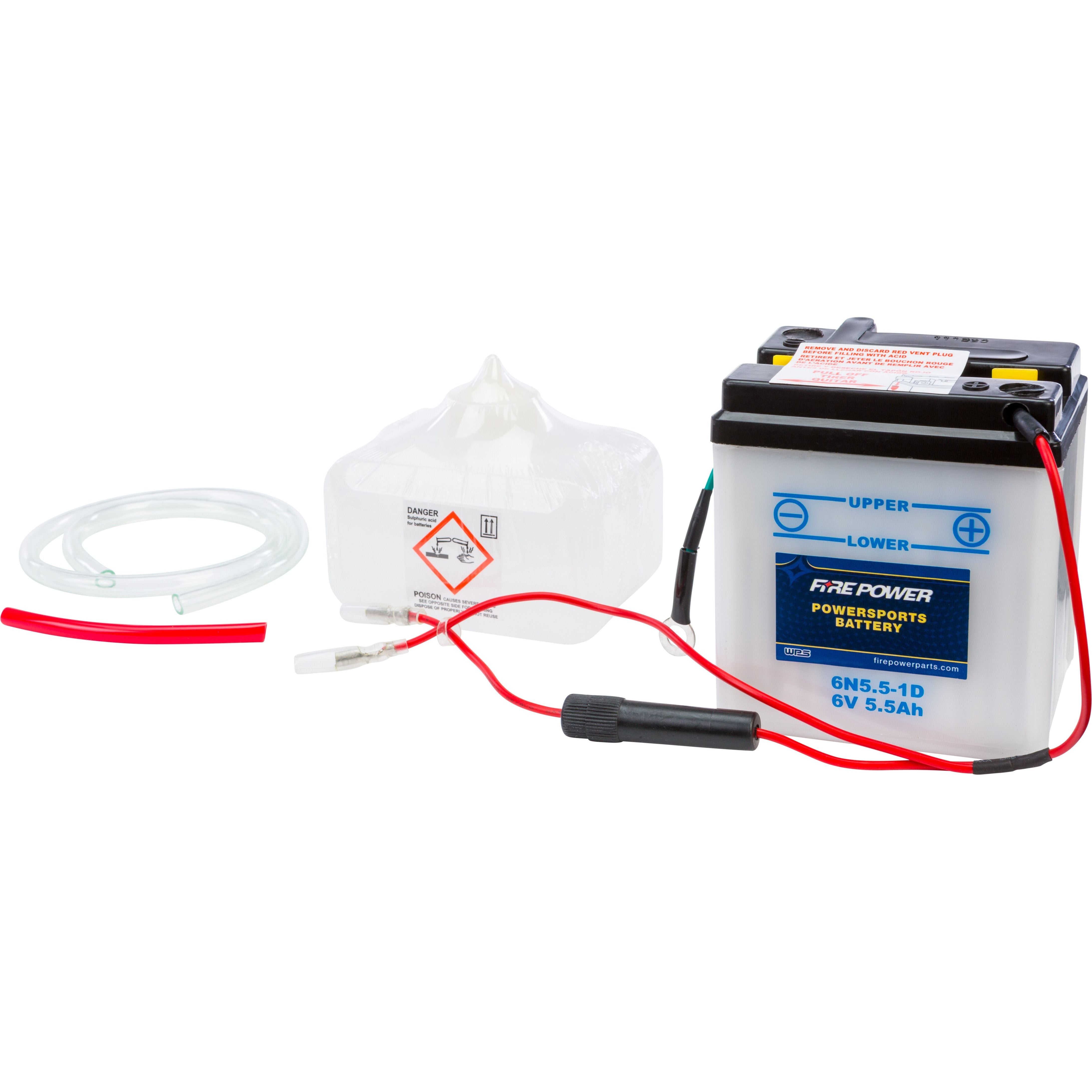 BATTERY W/ACID 6N5.5-1D-1 6V 6N5.5-1D-1