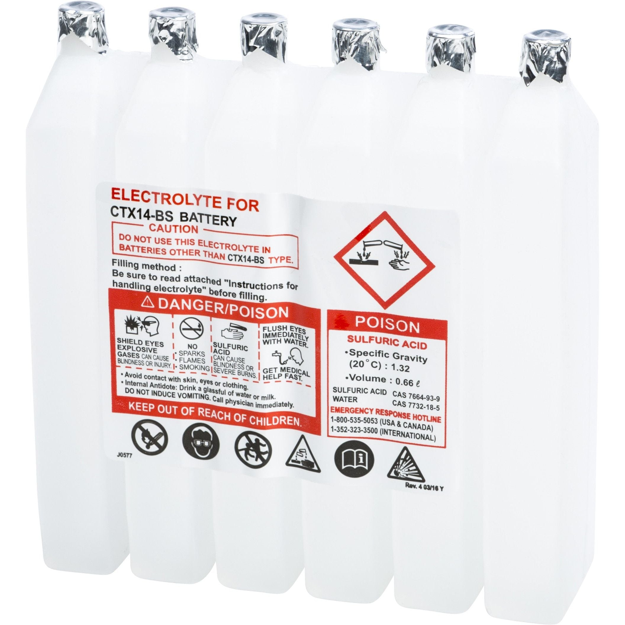 SEALED BATTERY ELECTROLYTE PACK 800CC 800CC CTX