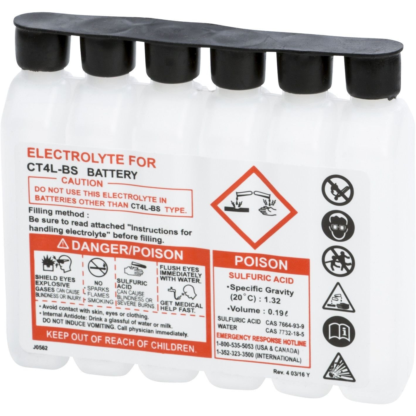 SEALED BATTERY ELECTROLYTE PACK 240CC 240CC CTX