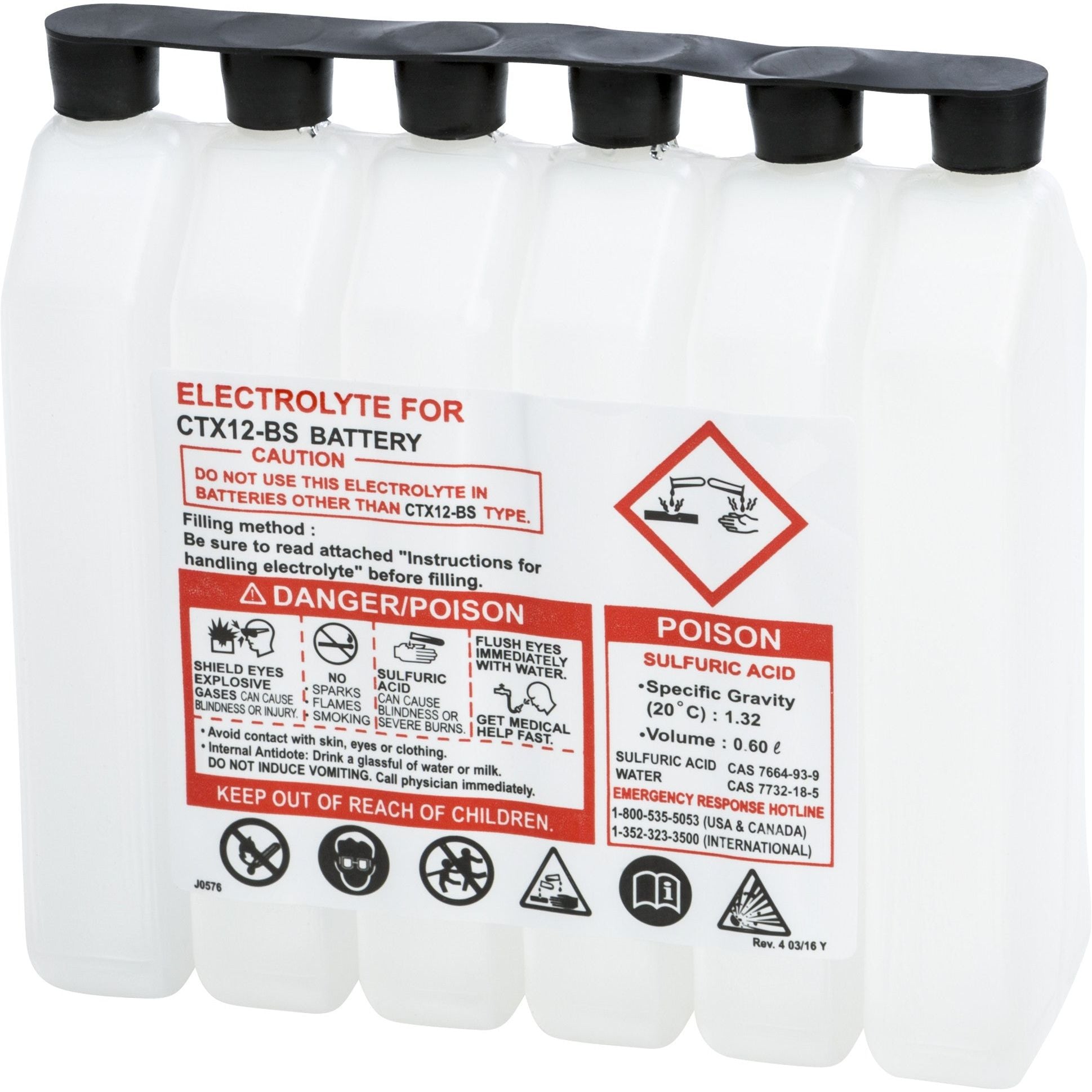 SEALED BATTERY ELECTROLYTE PACK 660CC 660CC CTX