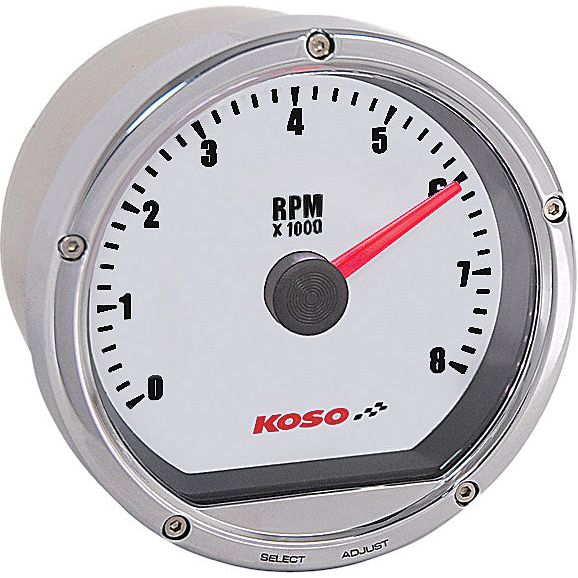 TNT TACHOMETER 8000 RPM CHROME CASING