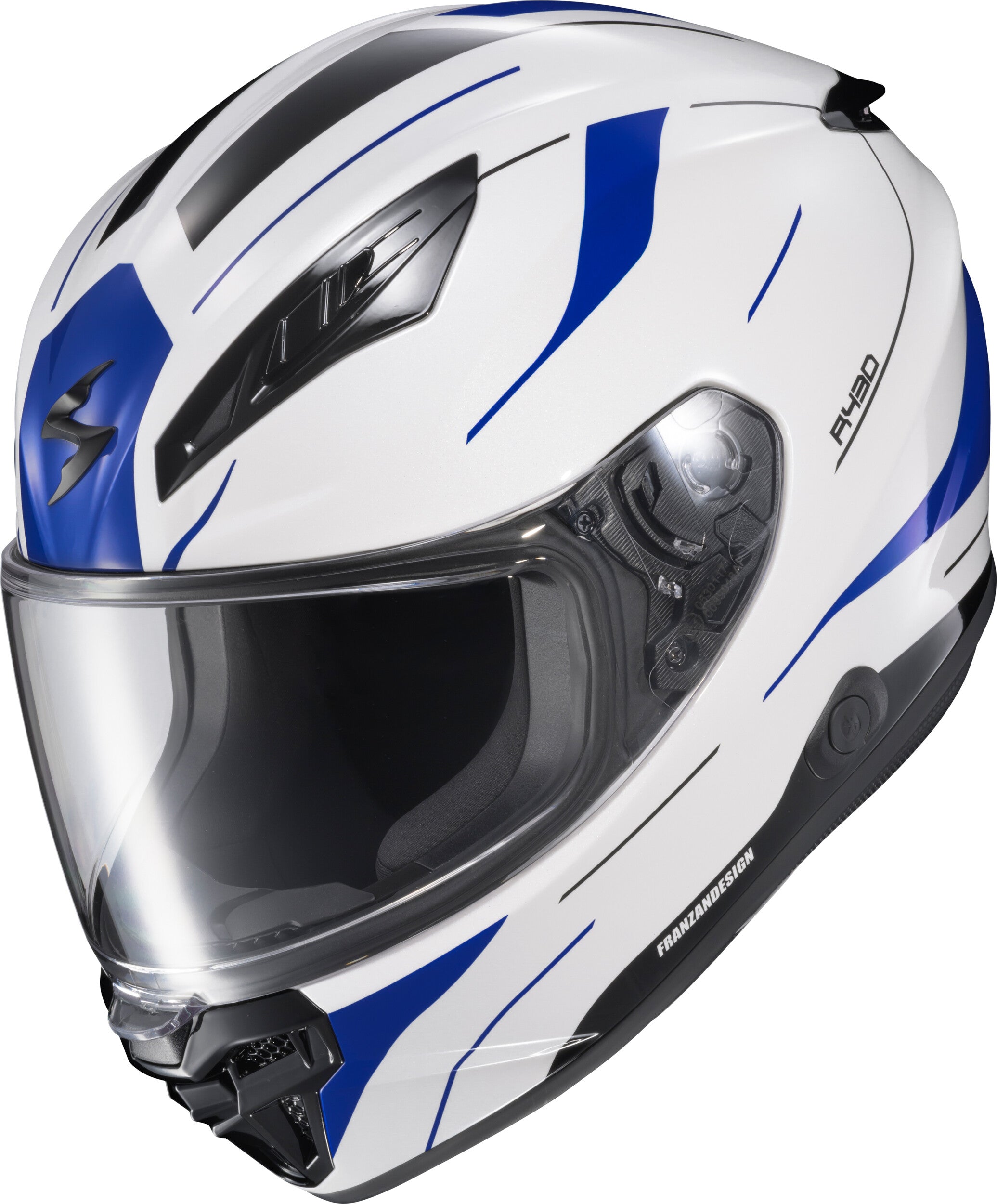 EXO-R430 FULL FACE HELMET CUTLASS WHITE/BLUE SM