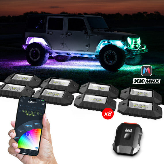 KMAX ROCK LIGHT KIT 8 PIECE APP CONTROL