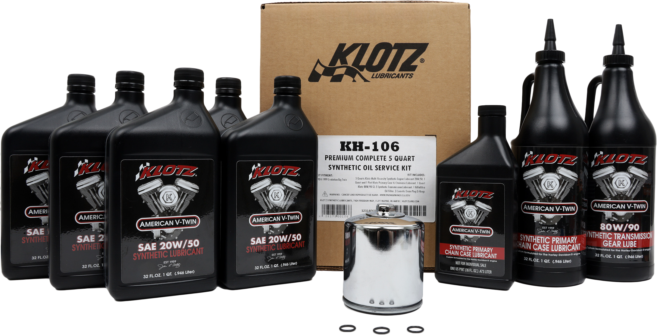 PREMIUM HARLEY DAVIDSON 4QT SYNTHETIC OIL CHANGE KIT