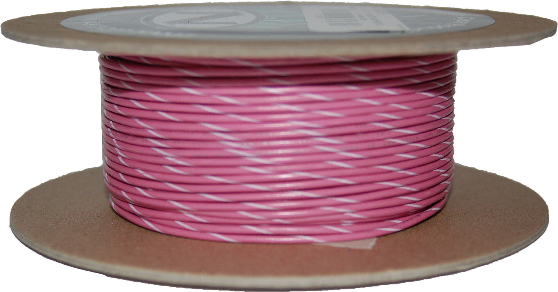 100' SPOOL 20-GAUGE WIRE (PINK/WHITE STRIPE)
