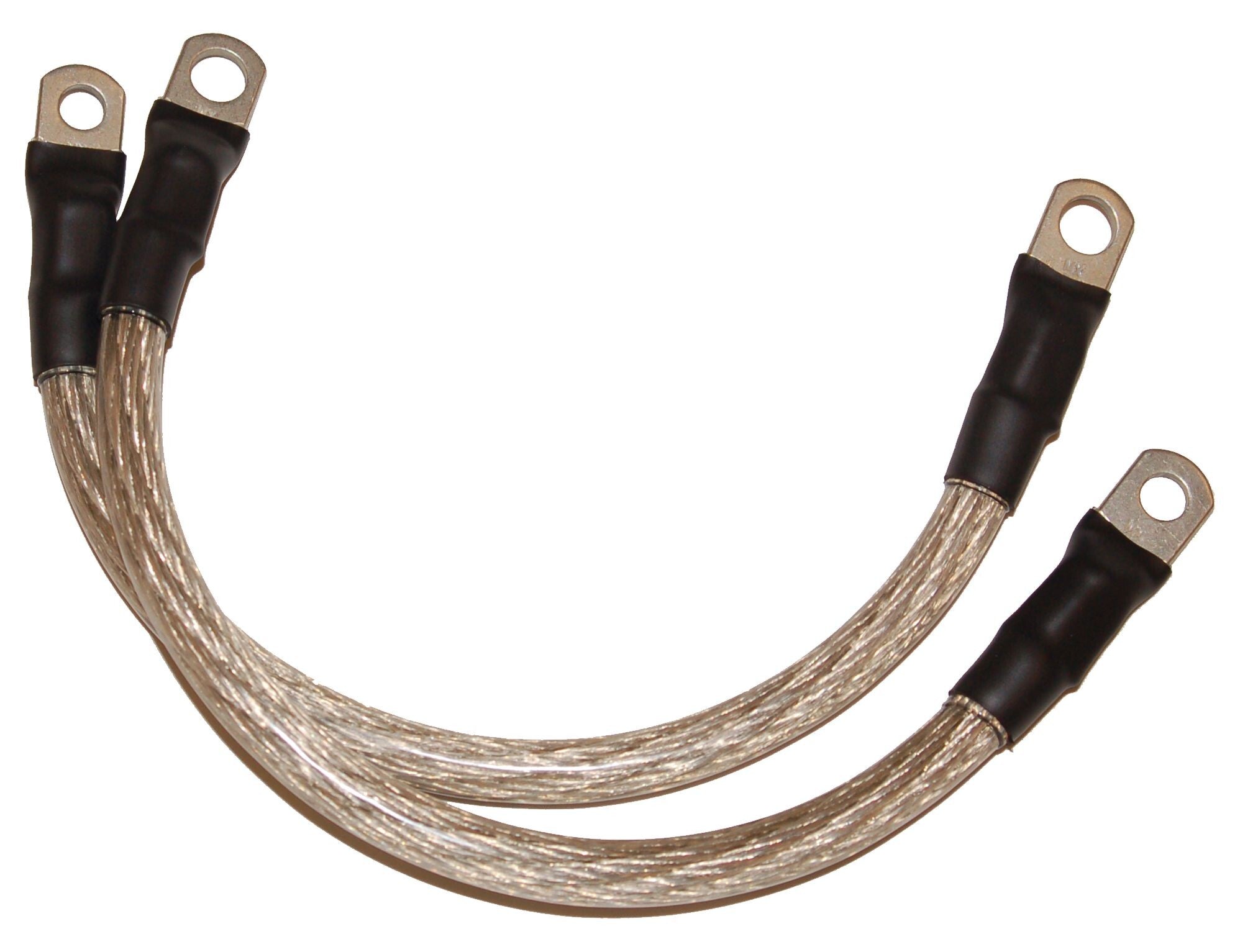 PAIR CLEAR 6" BATTERY CABLES 1/4" & 5/16" LUGS