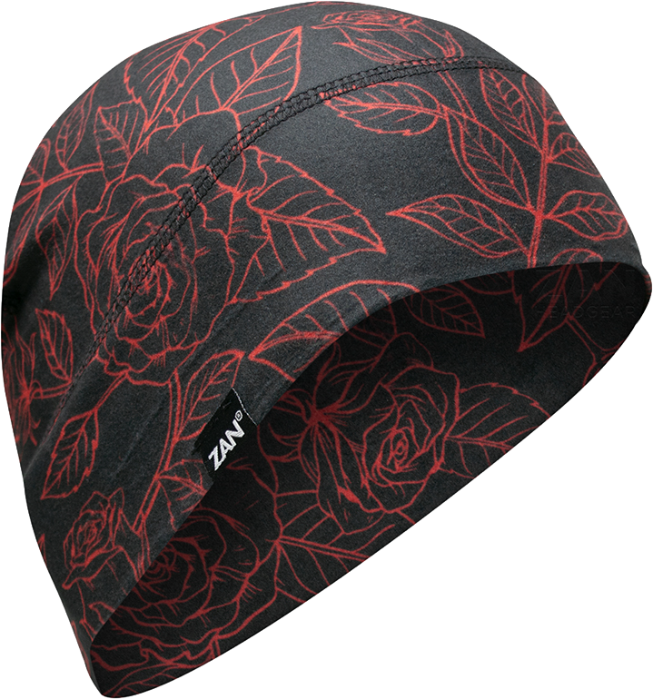 SPORTFLEX UPF50+ LINER/BEANIE RED & BLACK ROSES