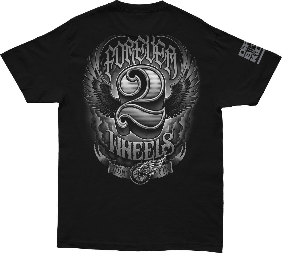 TWO WHEELS TEE BLACK LG