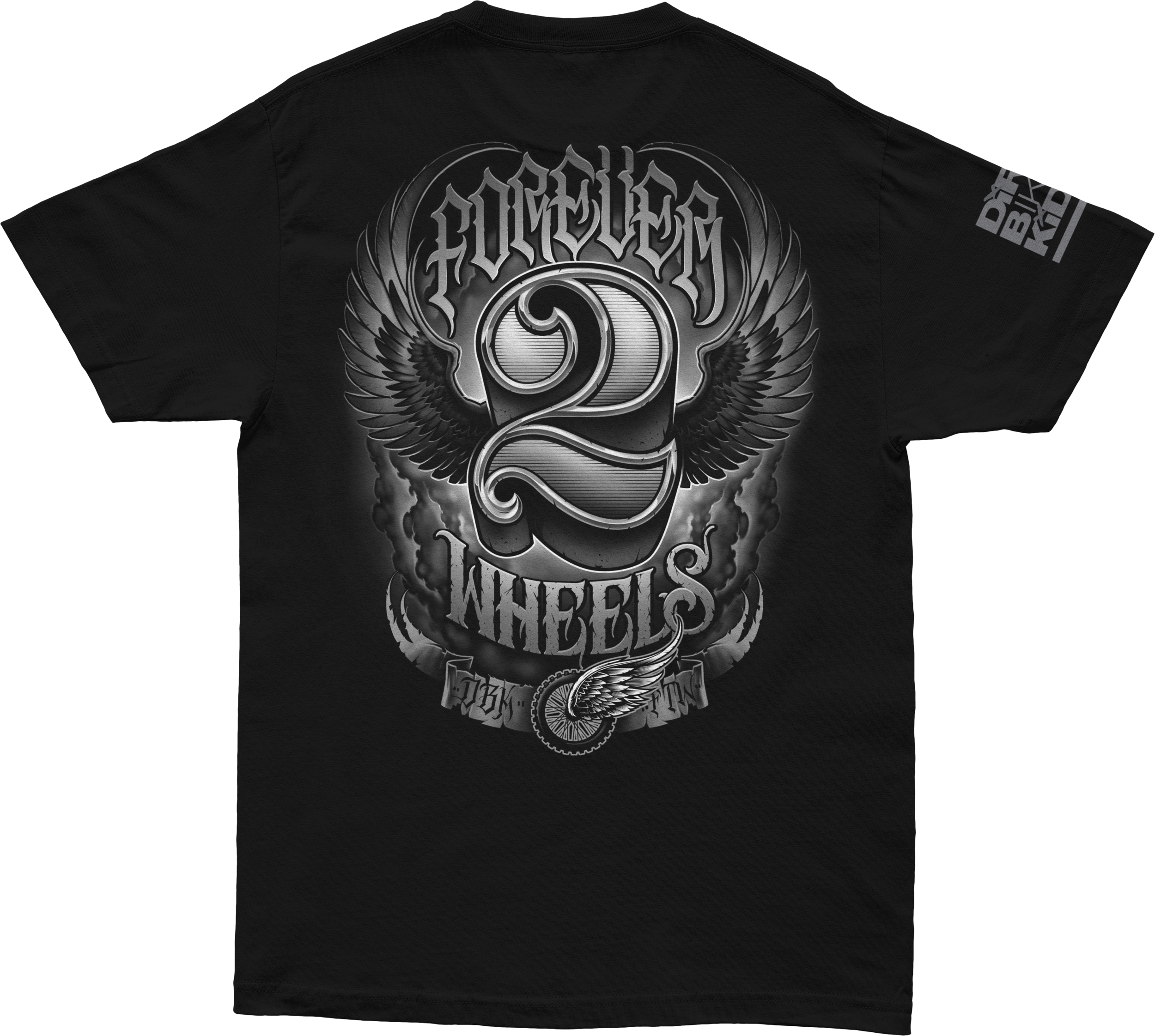 TWO WHEELS TEE BLACK 2X
