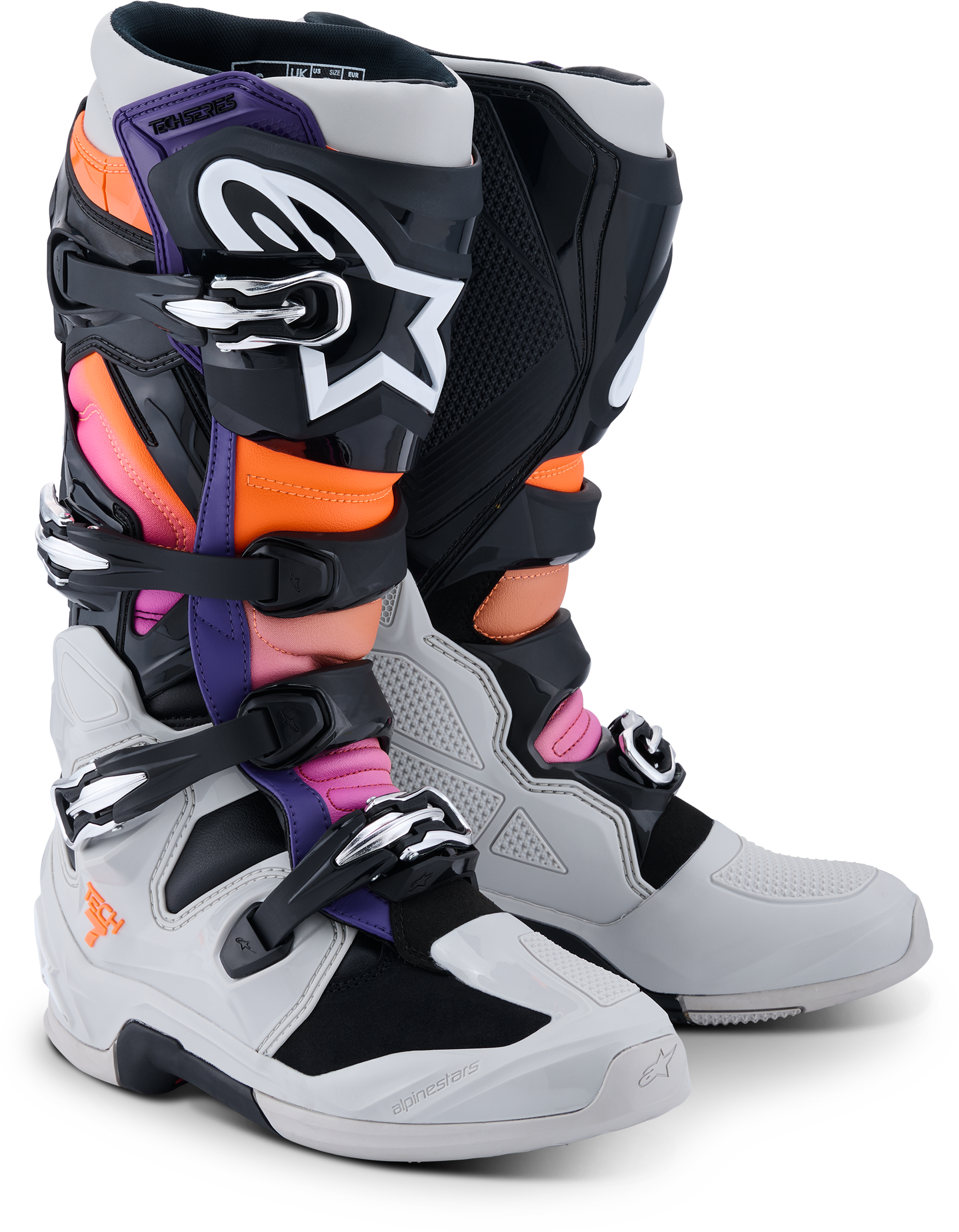 TECH 7 BLK/LGHT GRY/ORNG FL/MAGNTA 13