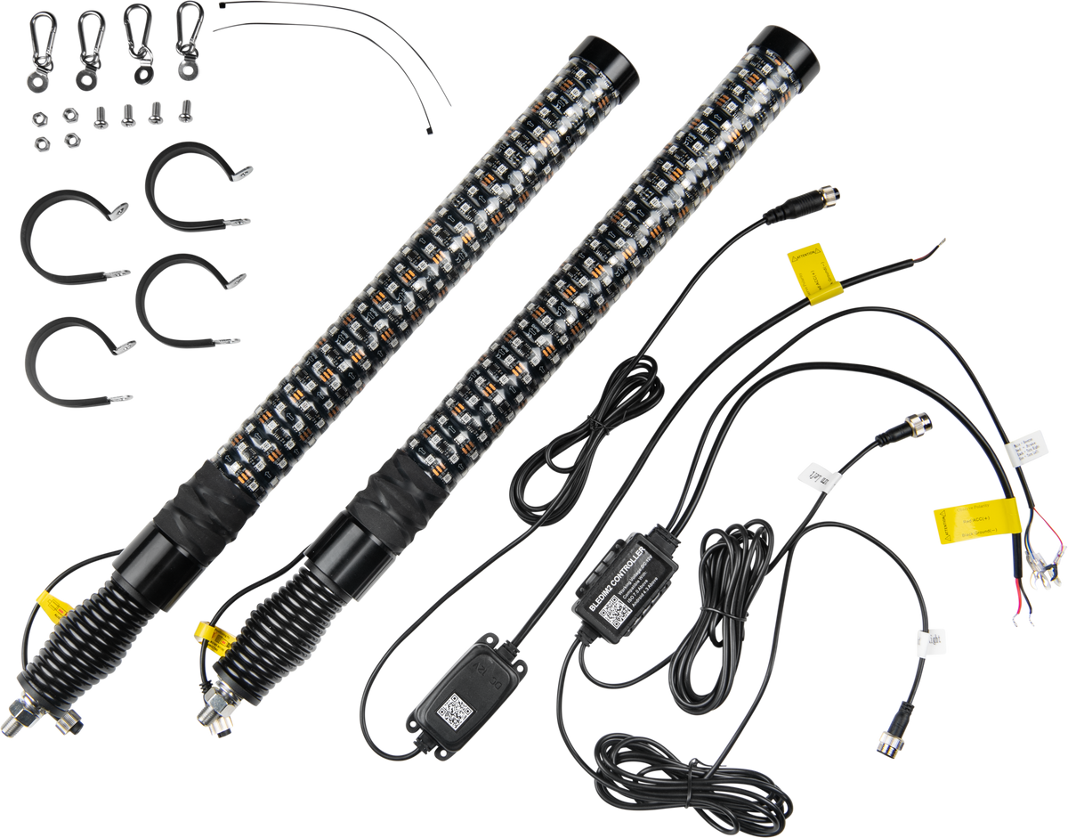 2 FOOT RGB LED FAT WHIP PAIR