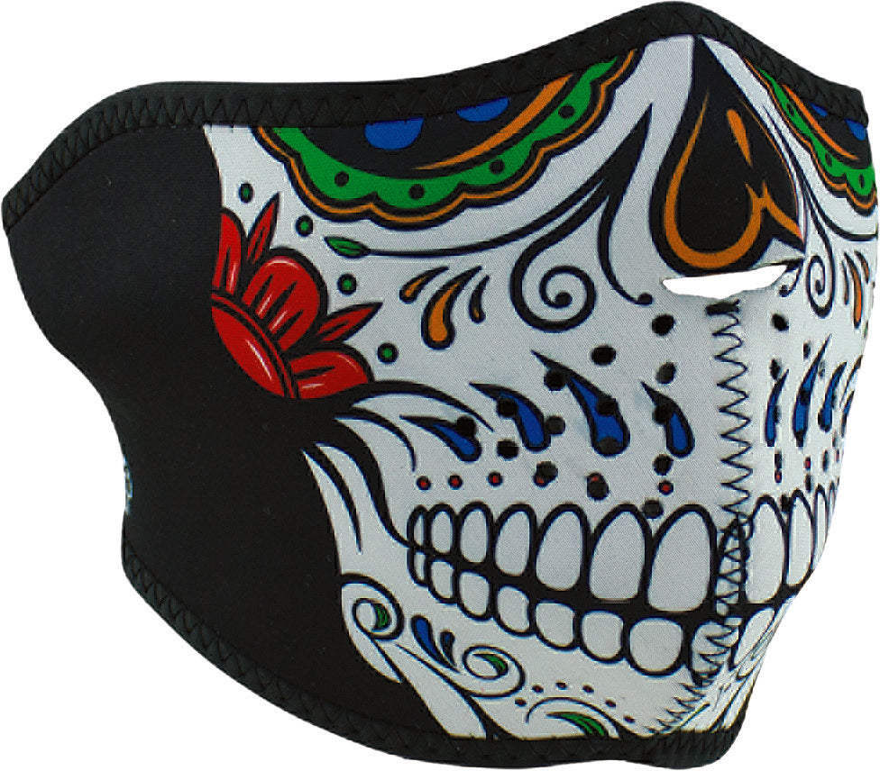 NEOPRENE HALF MASK MUERTE SKULL