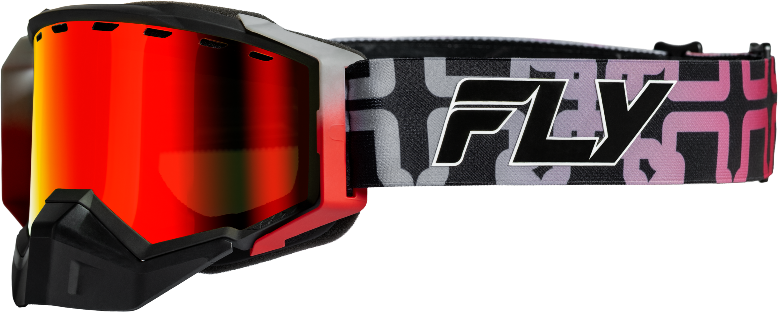 ZONE SNOW RED/BLACK W/RED MIRROR/AMBER LENS
