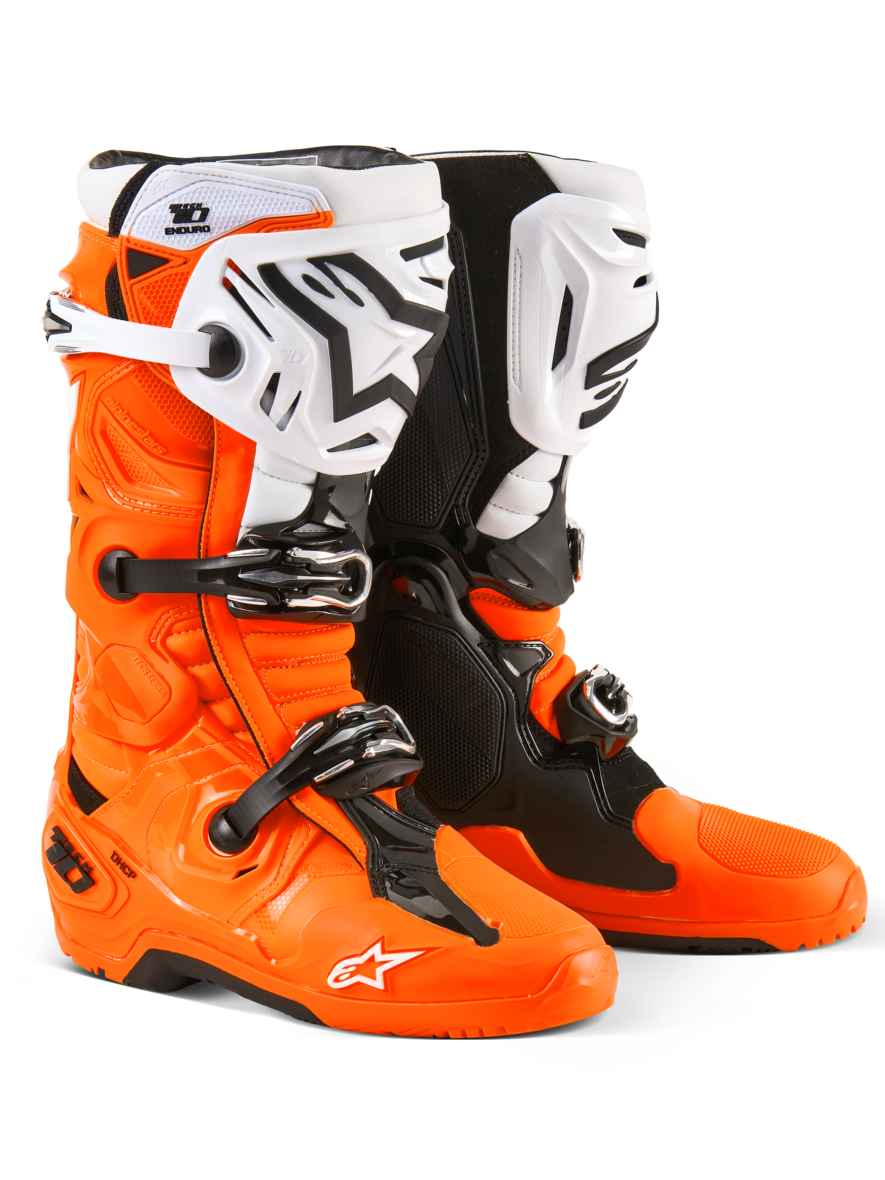 TECH 10 ENDURO BOOTS ORANGE FLUO/BLACK/WHITE 14